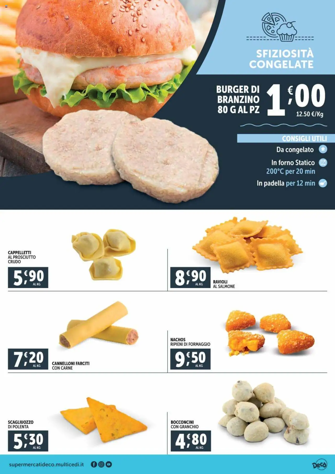 Volantino Decò del 12.09.2025 | Pagina: 3 | Prodotti: Prosciutto Crudo, Salmone, Ravioli, Forno