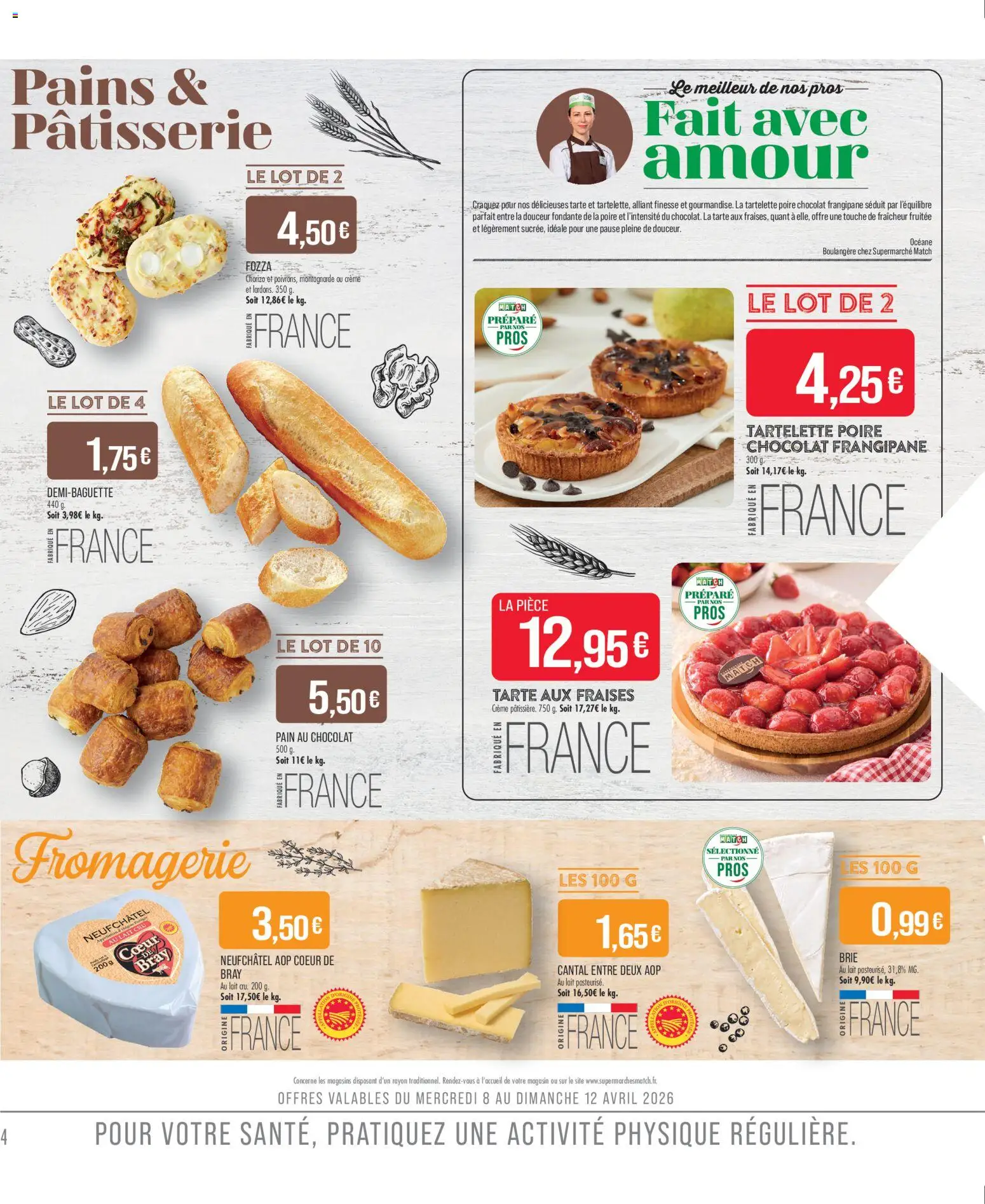 {H1} | Page: 4 | Produits: Chorizo, Pain au chocolat, Fraises, Crème