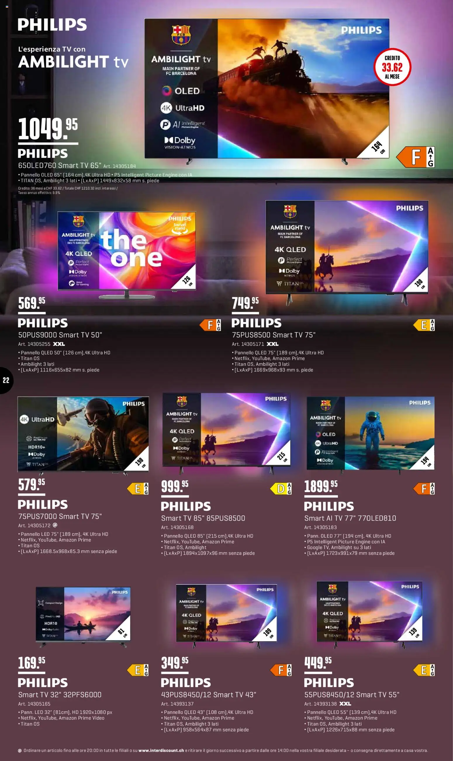 Interdiscount aktionen 20% di sconto  IT – gültig ab 27.04.2026 | Seite: 22 | Produkte: TV, Video, Philips