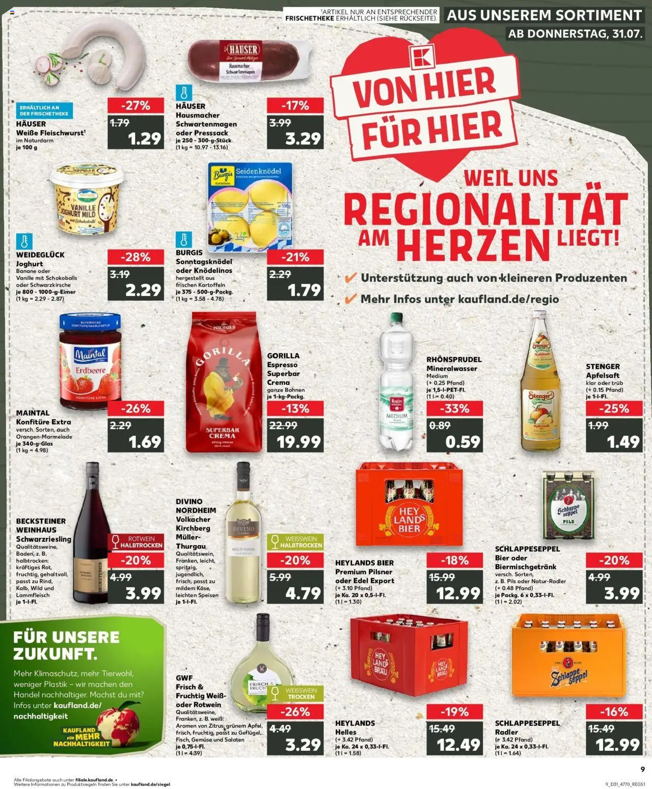Kaufland prospekt Aschaffenburg	 - gültig ab dem 03.08.2025 | Seite: 20 | Produkte: Joghurt, Apfelsaft, Radler, Rhonsprudel