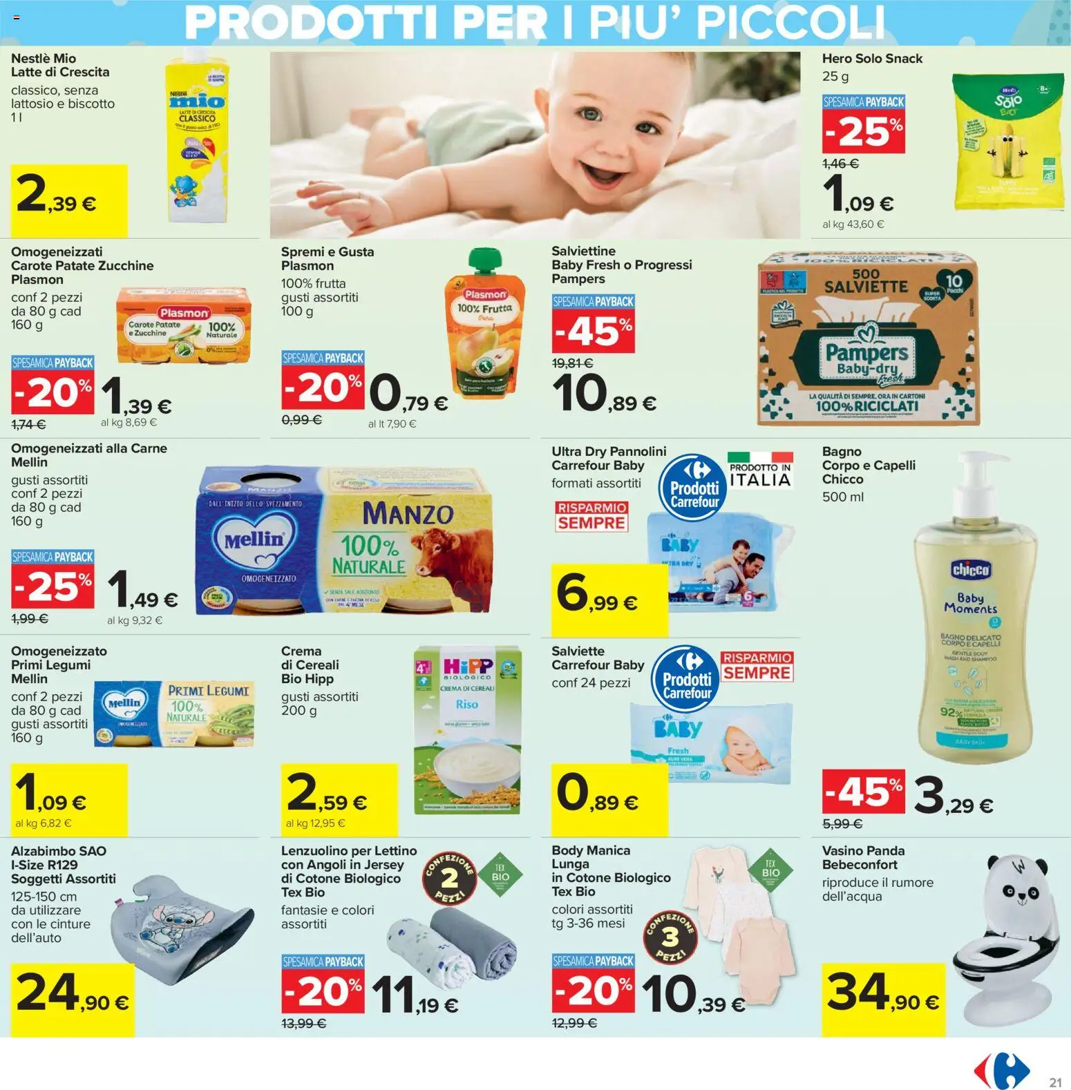 Volantino Carrefour del 07.11.2025 | Pagina: 21 | Prodotti: Cereali, Frutta, Lettino, Zucchine