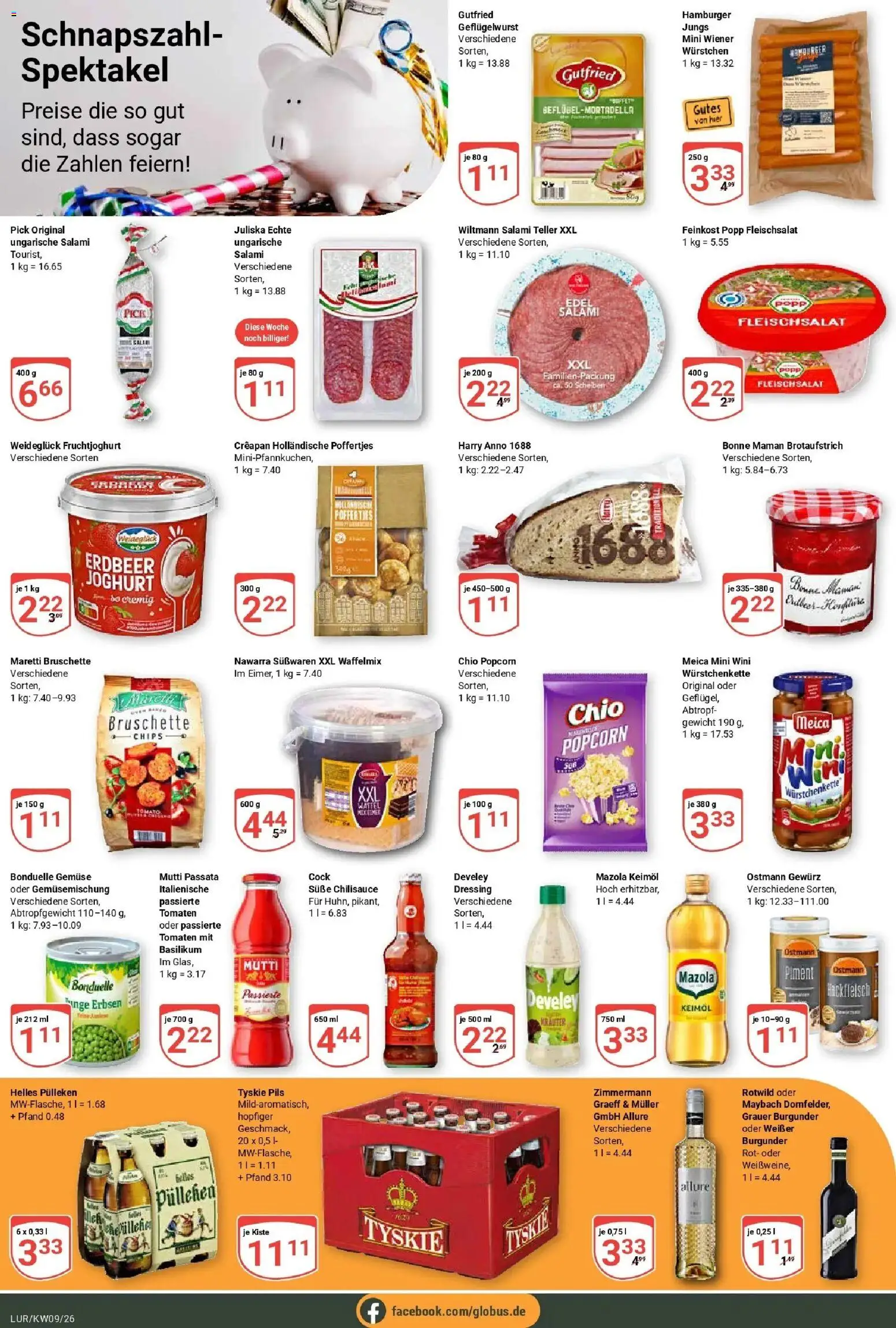 Globus Prospekt Hamburg – gültig ab 23.02.2026 | Seite: 15 | Produkte: Helles pulleken, Tyskie, Fruchtjoghurt, Chips