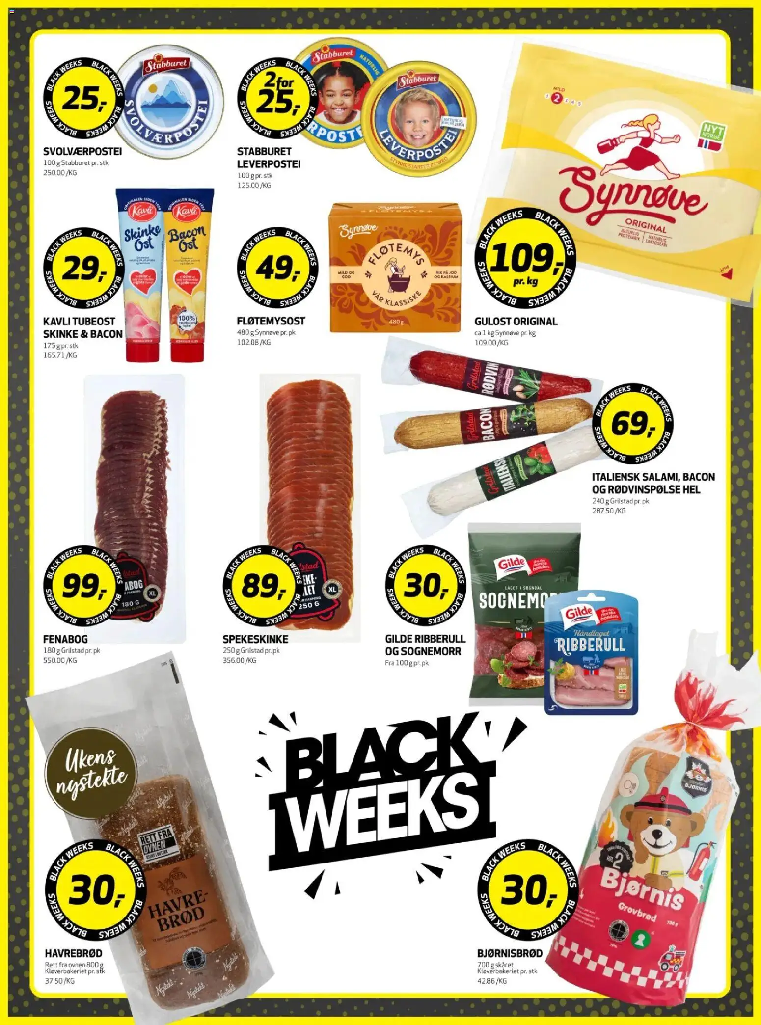 {H1} | Side: 13 | Produkter: Brød, Skinke, Leverpostei, Галстук