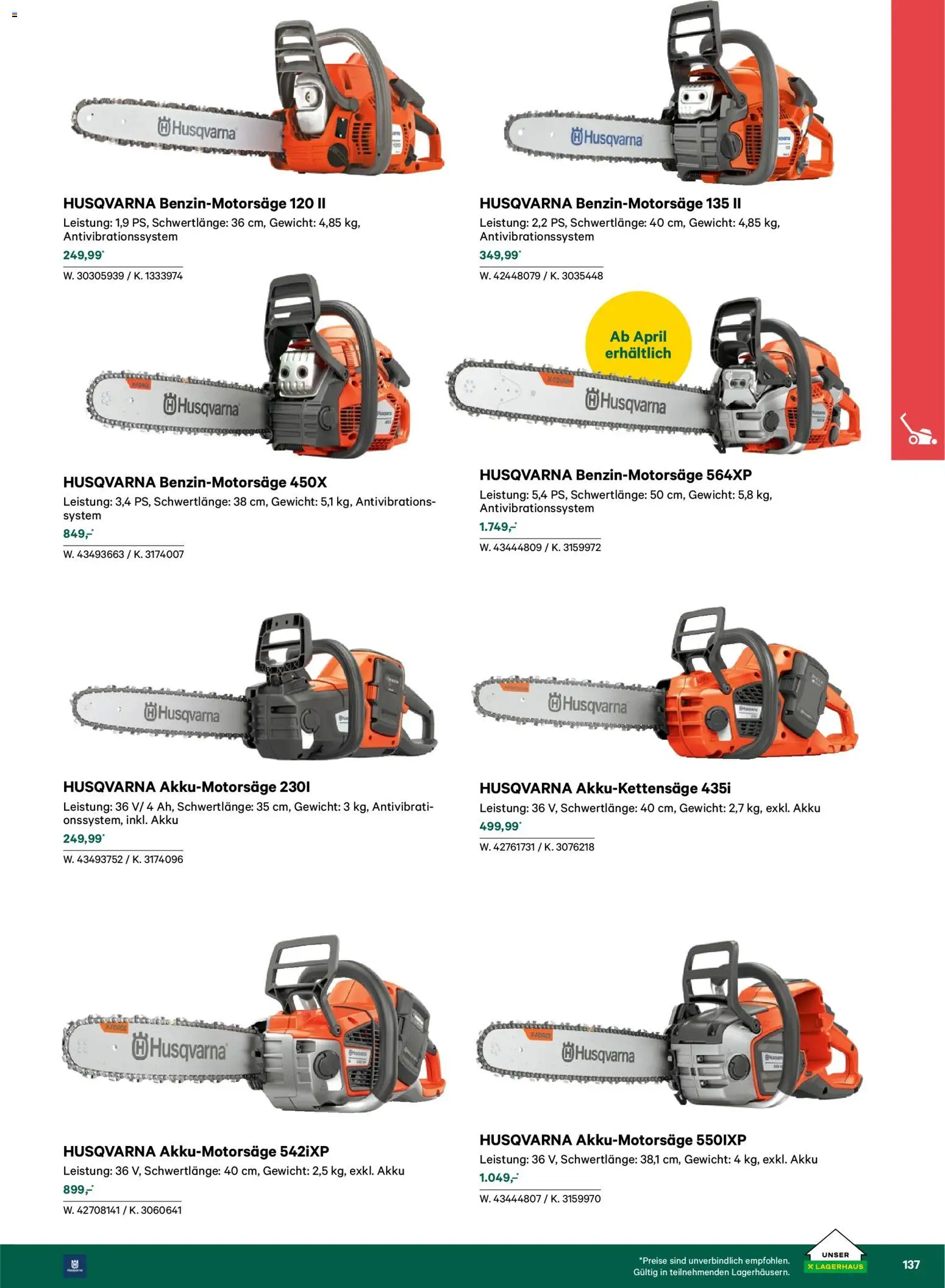 Lagerhaus  Garten und Freizeit Katalog 2026 gültig ab 22.02.2026 | Seite: 137 | Produkte: Gewicht