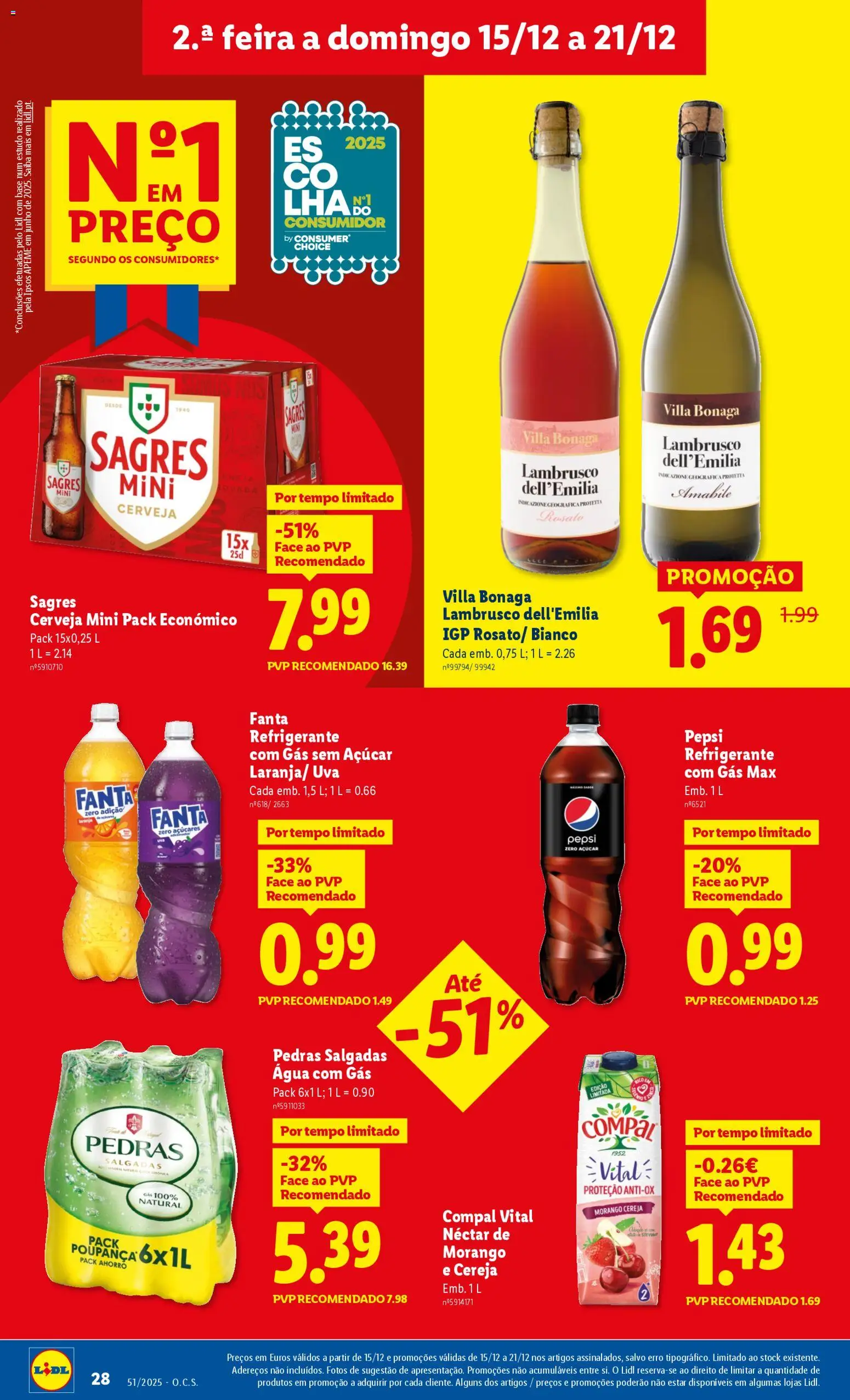 Lidl folheto │ válido de 15.12.2025 | Página: 28 | Produtos: Agua, Fanta, Base, Água com gás