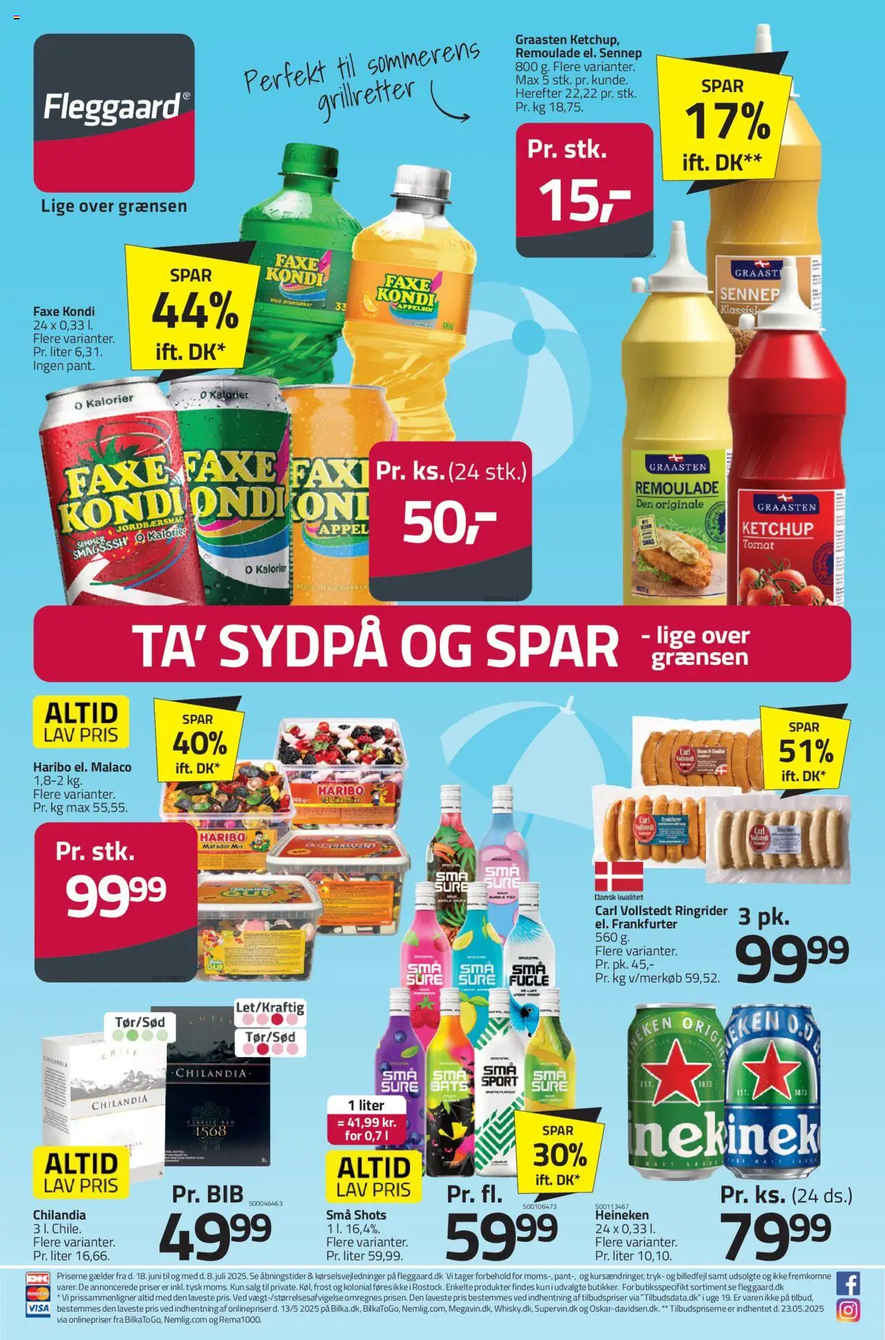 Fleggaard Tilbudsavis gyldig fra 18.06.2025 | Side: 1 | Produkter: Ketchup, Sennep, Remoulade, Faxe Kondi