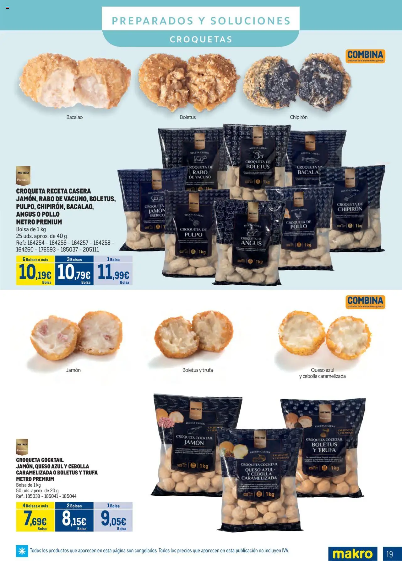 Makro - Congelados Centro │ válido desde el 04.08.2025 | Página: 19 | Productos: Queso, Jamón, Bolsa, Croquetas