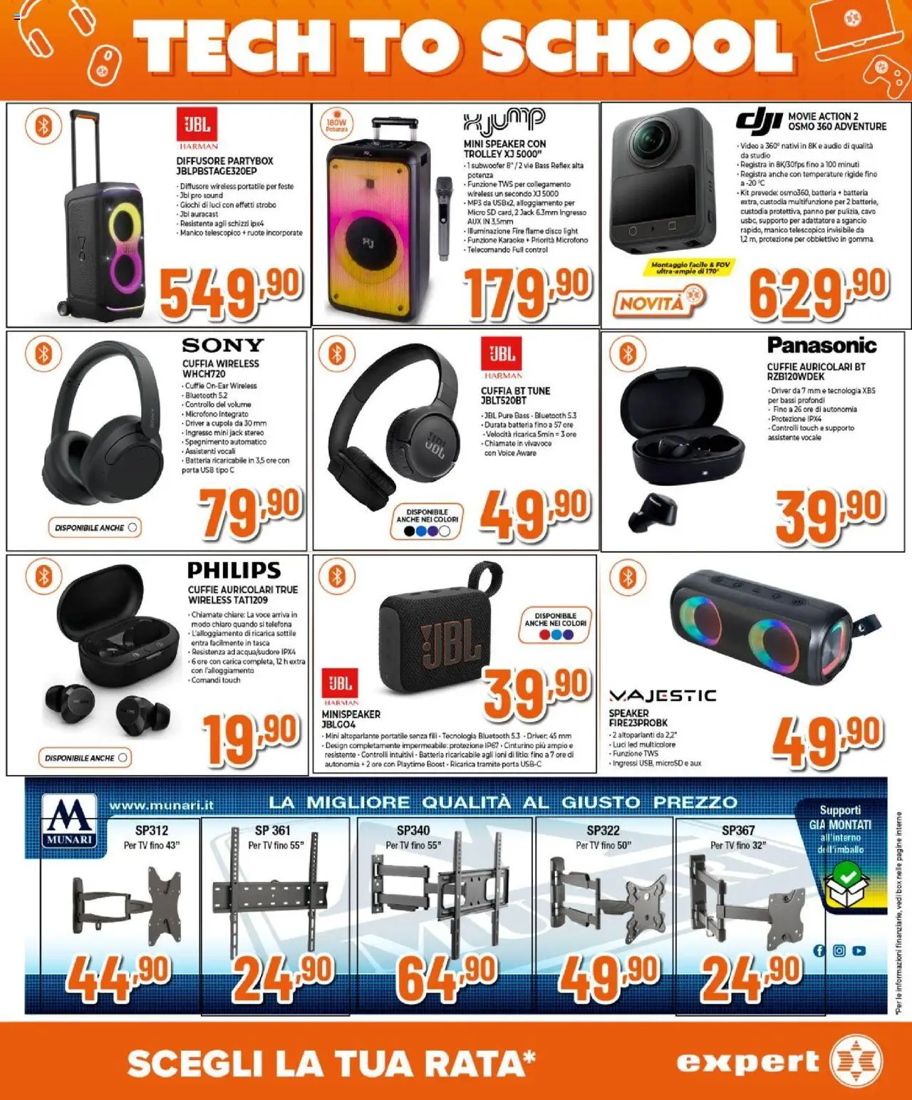 Volantino Expert del 14.08.2025 | Pagina: 20 | Prodotti: Auricolari, TV, Cuffie, Adattatore