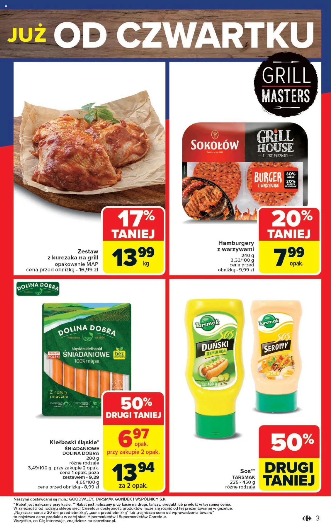 Carrefour Gazetka - Weekend promek już od czwartku od 12.06.2025 | Strona: 3 | Produkty: Grill, Kiełbaski, Hamburgery, Sos