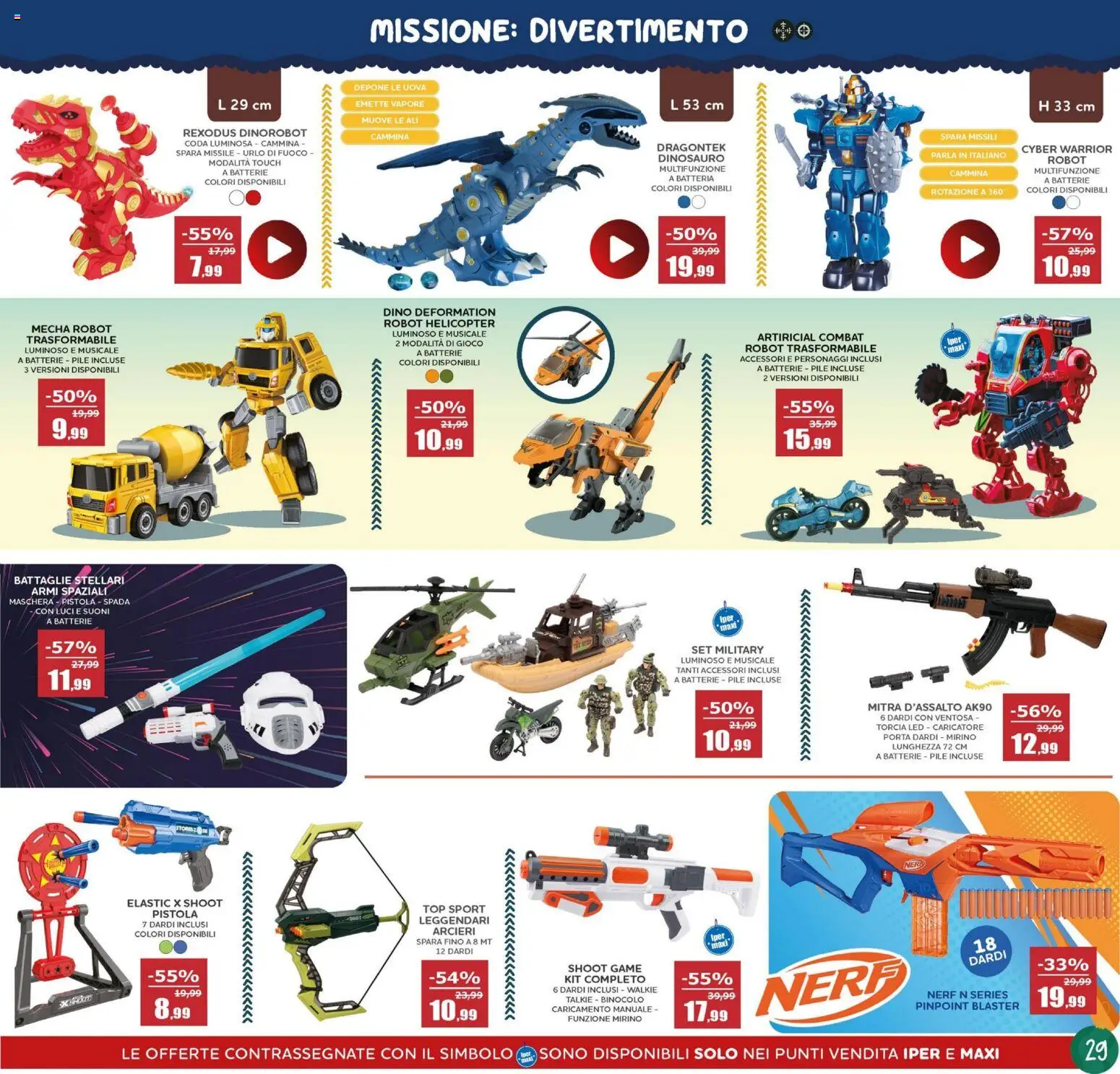 Volantino Happy Casa del 22.11.2025 | Pagina: 29 | Prodotti: Maschera, Gioco, Robot, Batteria