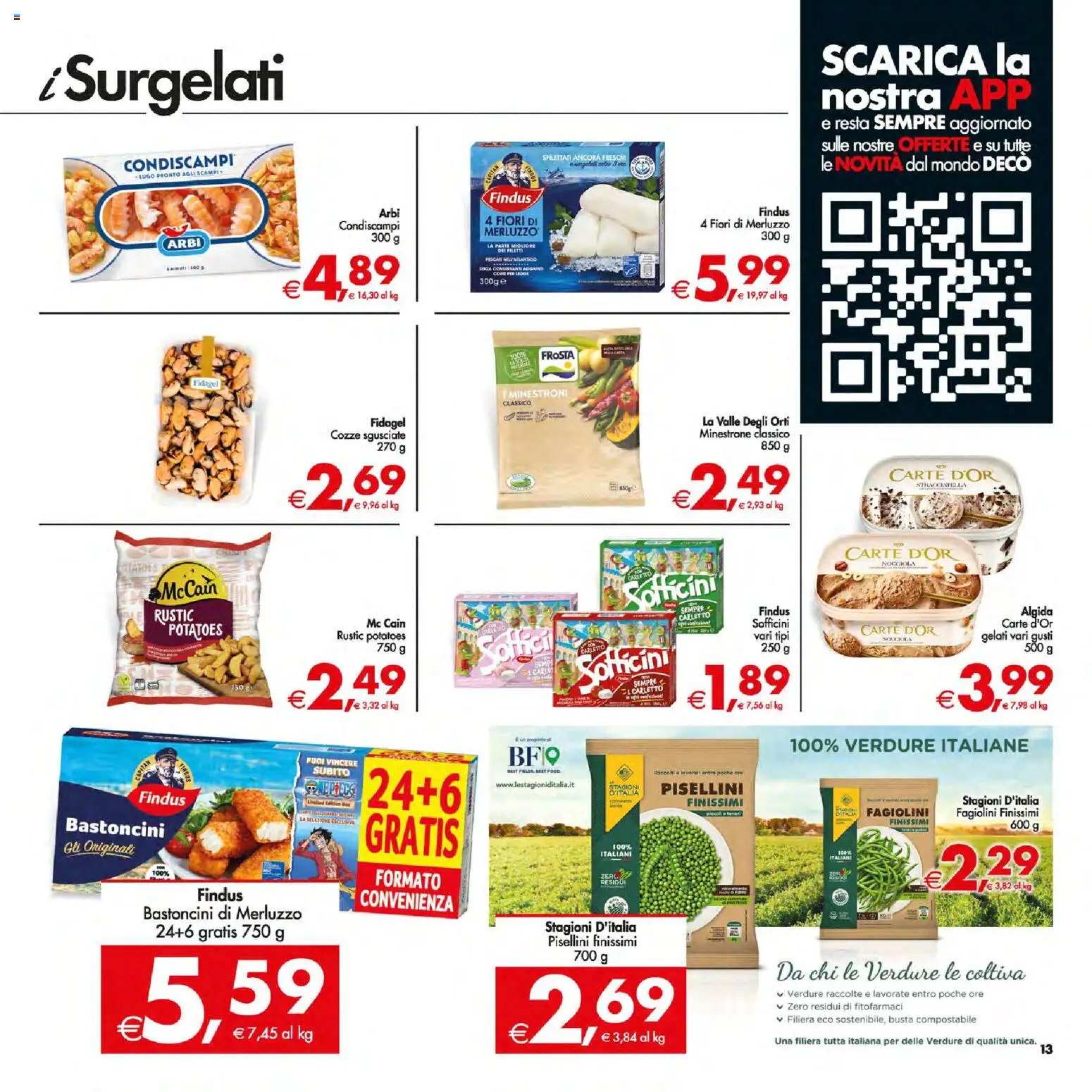 Volantino Decò del 13.01.2026 | Pagina: 13 | Prodotti: Minestrone, Cozze, Fagiolini, Sugo