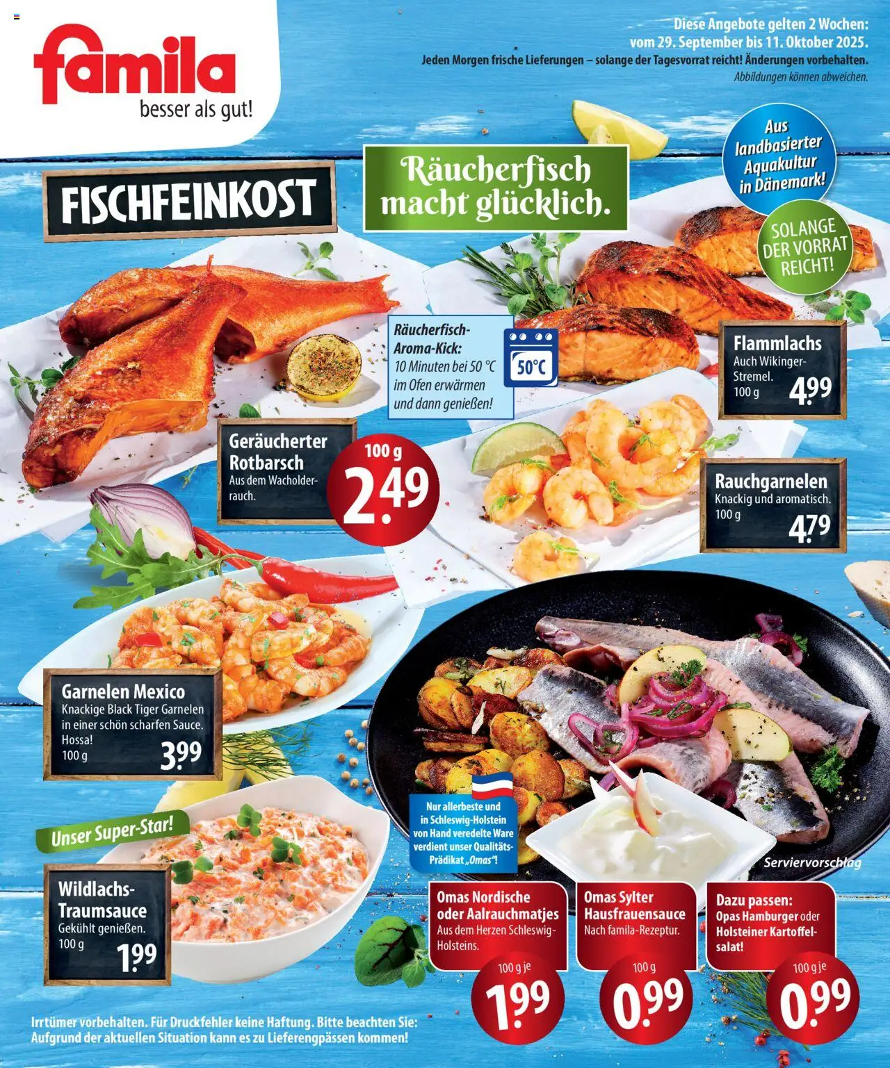 Famila  Fischmarkt – gültig ab 29.09.2025 | Seite: 2 | Produkte: Ofen, Garnelen, Tiger garnelen, Salat