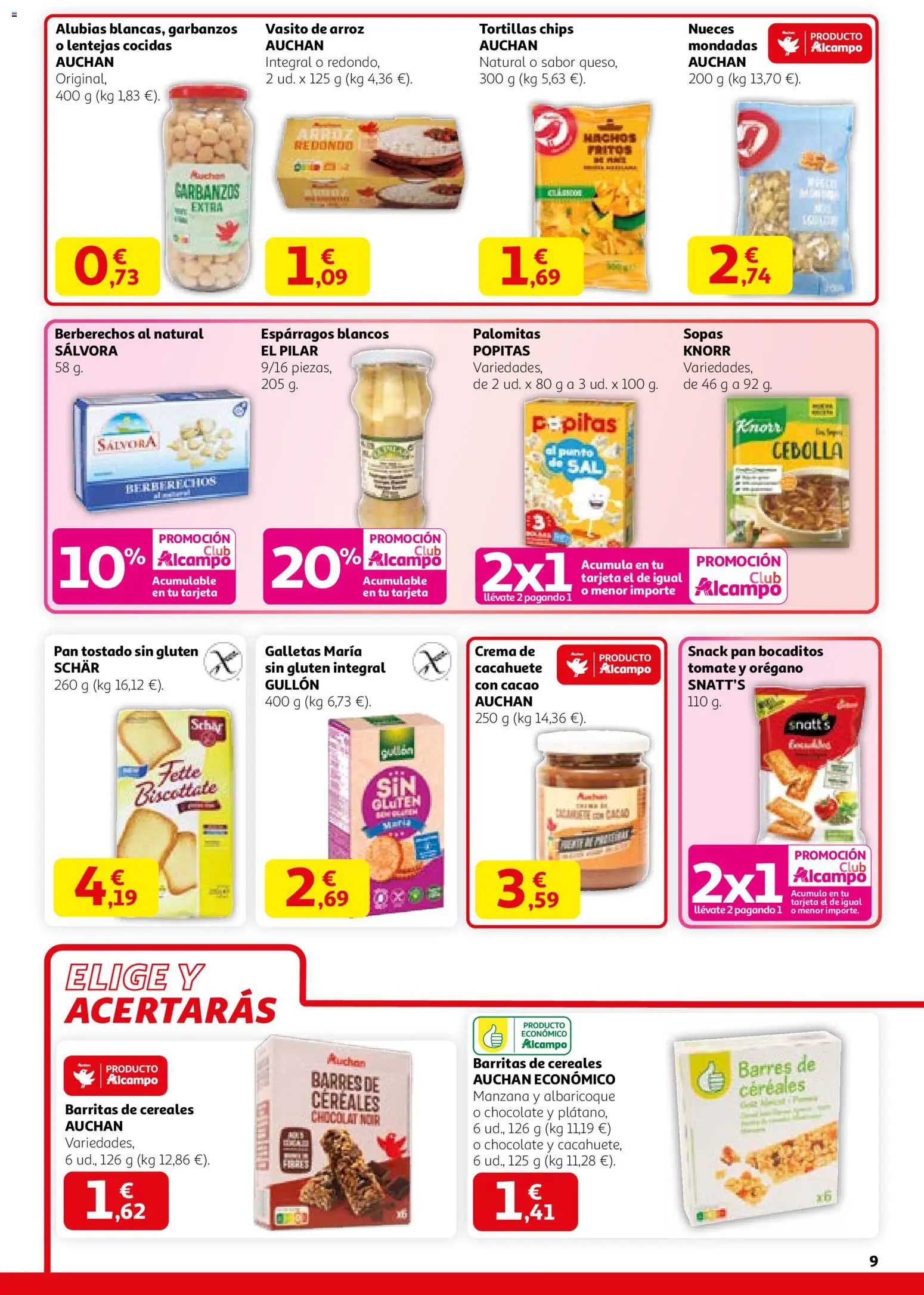 Alcampo - folleto │ válido desde el 29.01.2026 | Página: 9 | Productos: Berberechos, Chocolate, Cereales, Παγωμένο τσάι