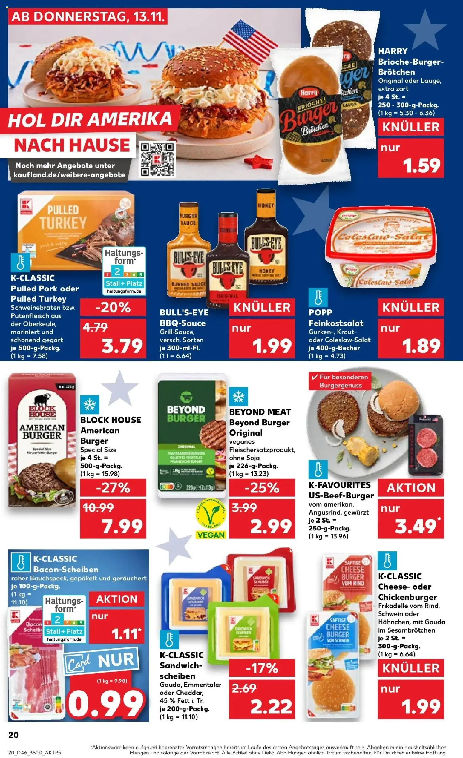 Kaufland prospekt Neubrandenburg	 – gültig ab 13.11.2025 | Seite: 20 | Produkte: Gouda, Burger, Kraut