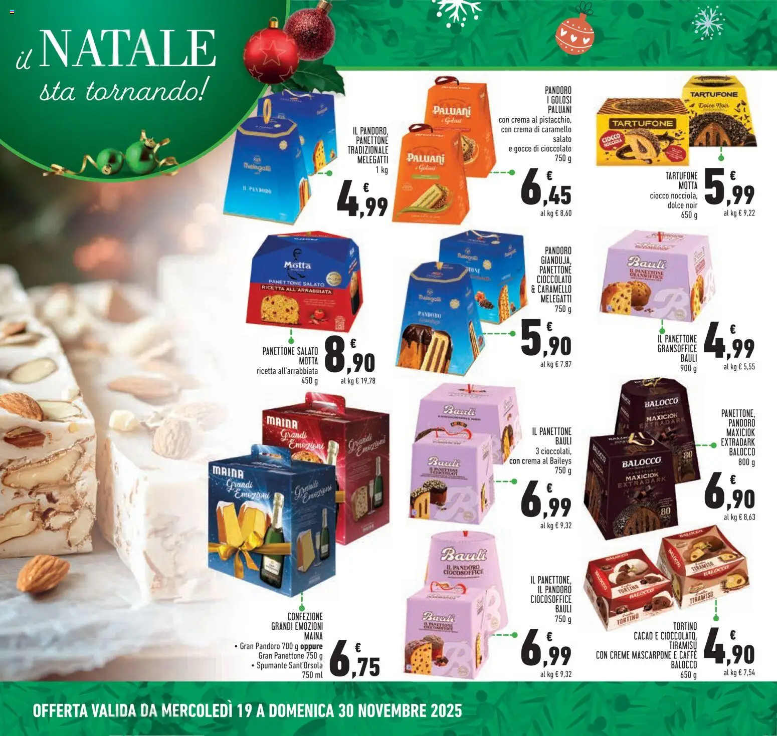 Volantino Conad del 19.11.2025 | Pagina: 10 | Prodotti: Pandoro, Panettone, Spumante, Mascarpone