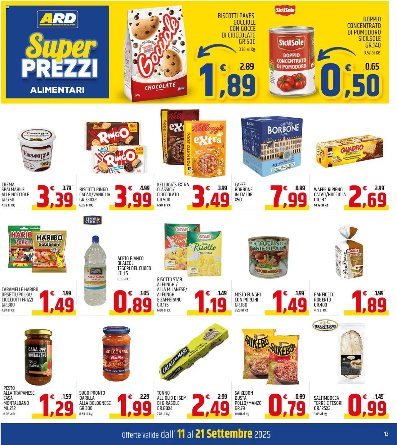 Volantino ARD Discount del 11.09.2025 | Pagina: 13 | Prodotti: Manzo, Caramelle, Nocciole, Pesto
