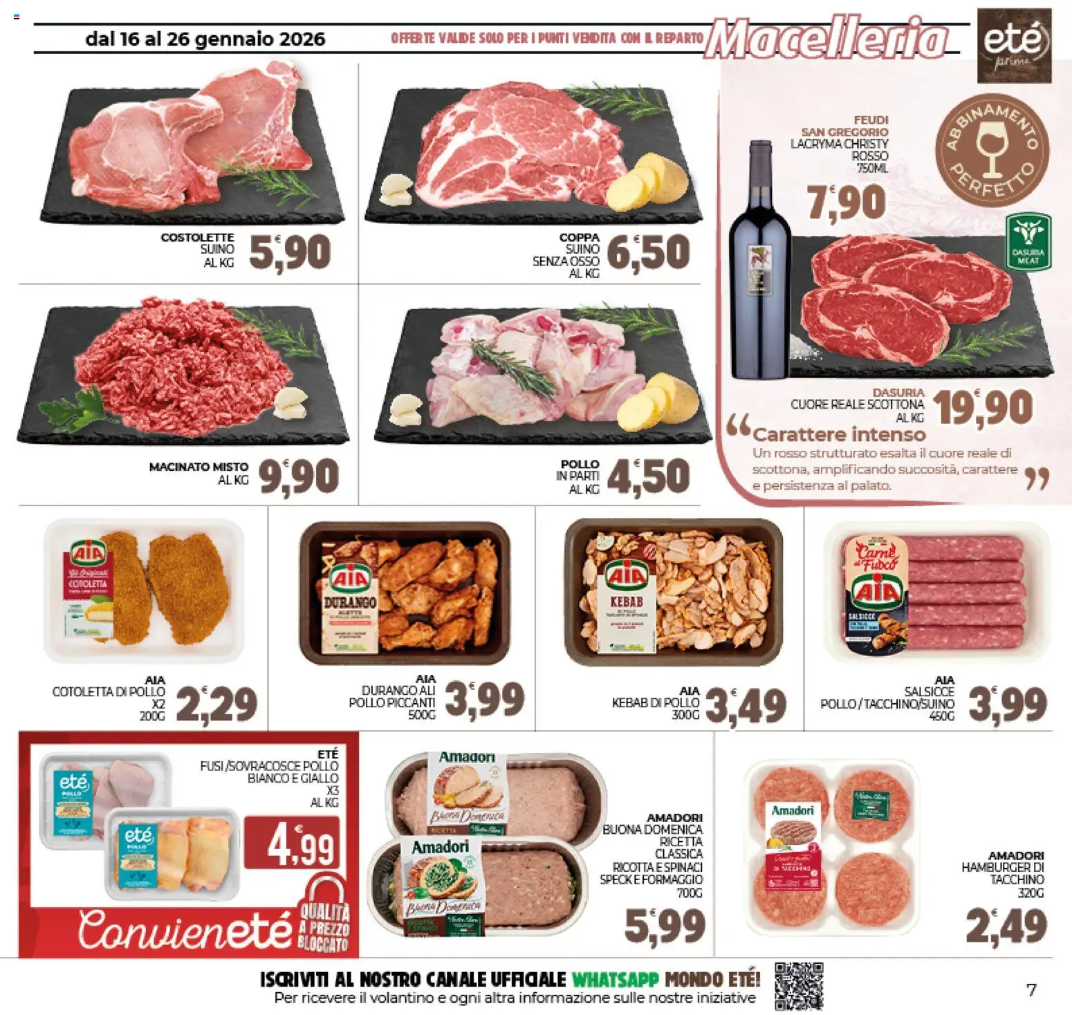 Volantino Eté del 16.01.2026 | Pagina: 7 | Prodotti: Tacchino, Formaggio, Ricotta, Macinato