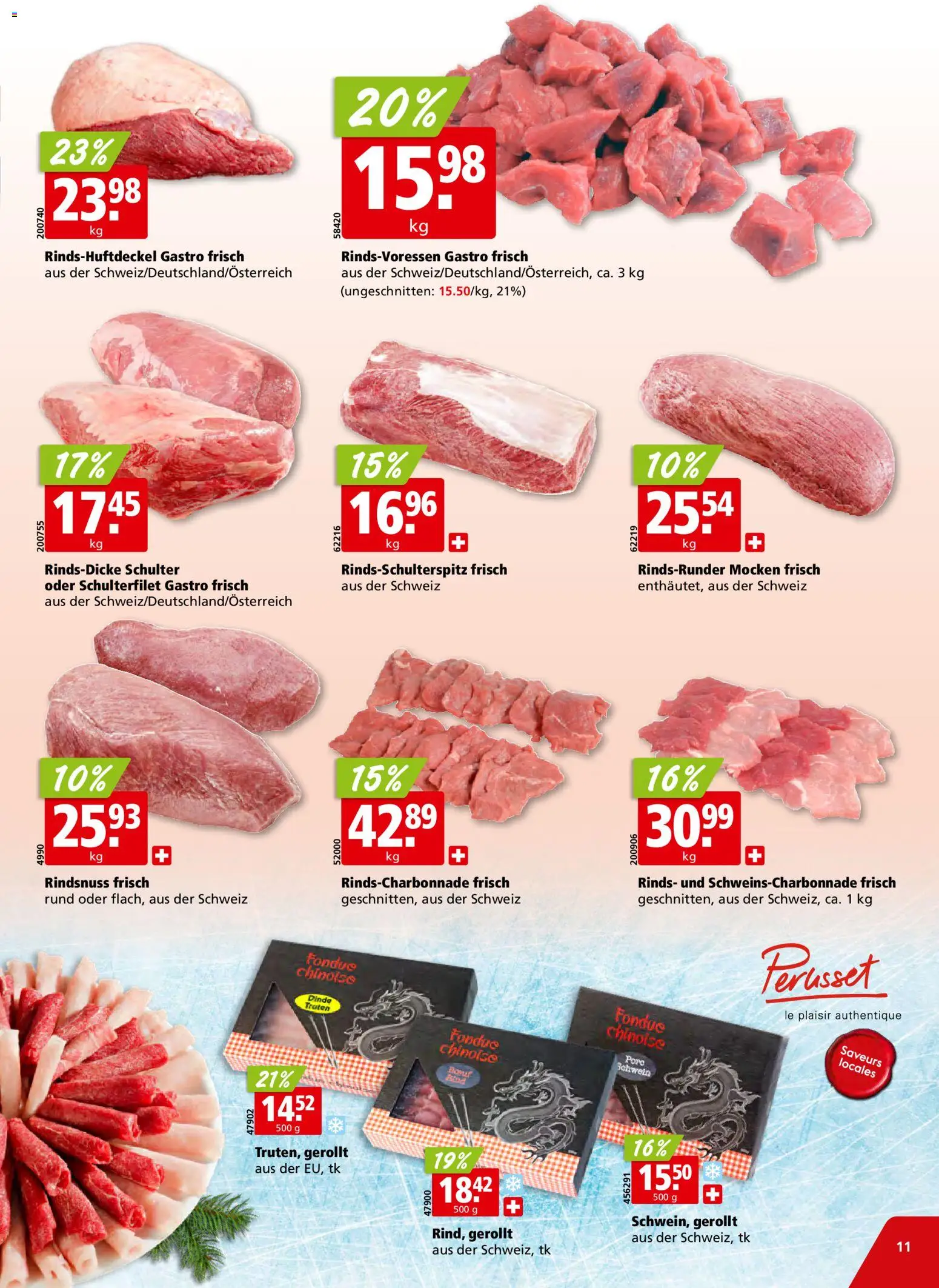 Aligro Aktionen Schlieren, Gossau SG, Frauenfeld, Rapperswil-Jona, Sargans, Bern, Brüttisellen, Pratteln, Emmen, Spreitenbach – gültig ab 15.12.2025 | Seite: 11 | Produkte: Fondue