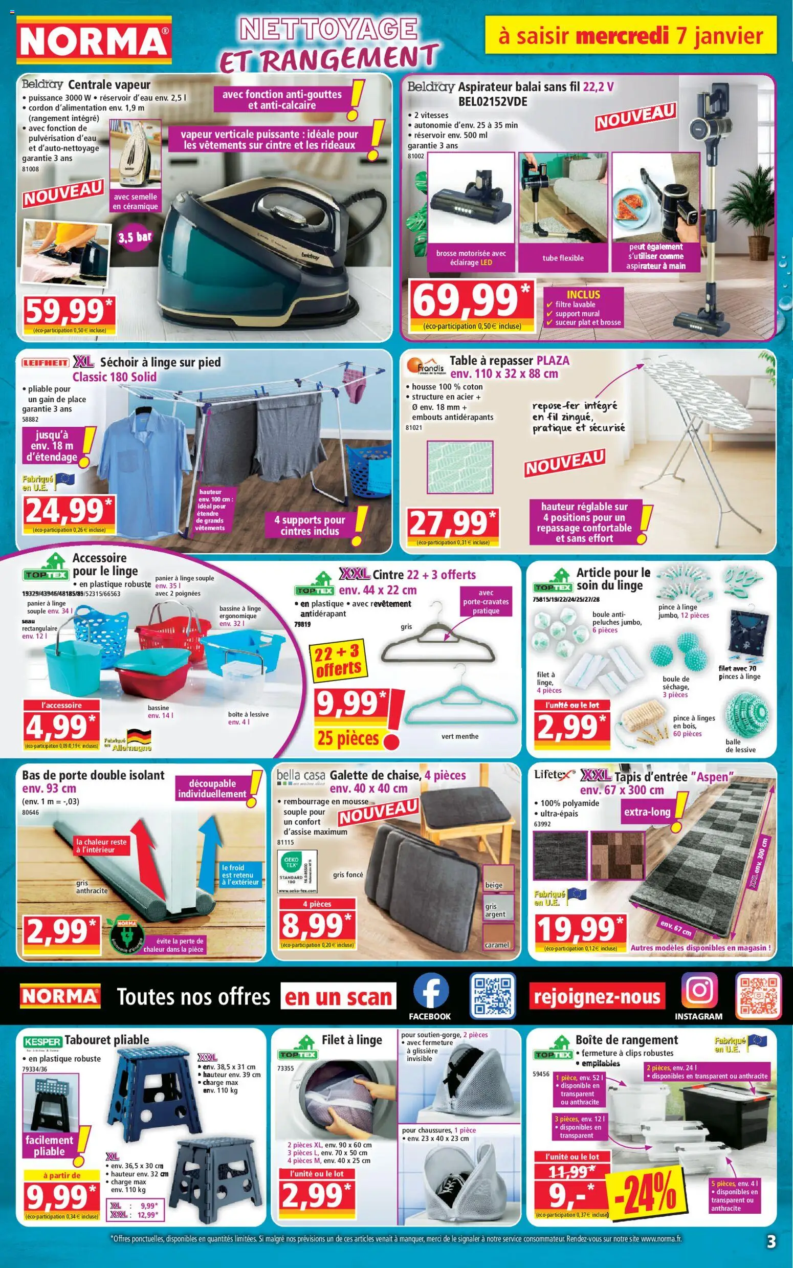 {H1} | Page: 3 | Produits: Support mural, Aspirateur, Panier, Tapis