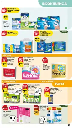 Pré-visualização GUARDANAPOS FOLHA DUPLA RENOVA, Emb. 90 Unid. válido de 26.02.2026 | Página: 17 | Produtos: Papel higiénico, Fraldas, Banho, Cuecas