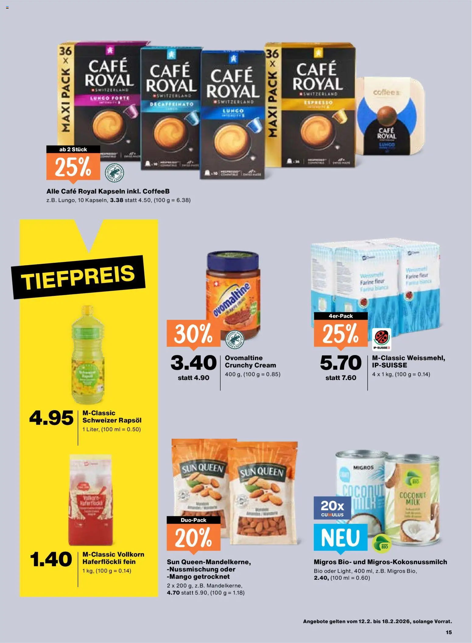 Migros Aktionen – gültig ab 12.02.2026 | Seite: 15 | Produkte: Rapsöl, Mango