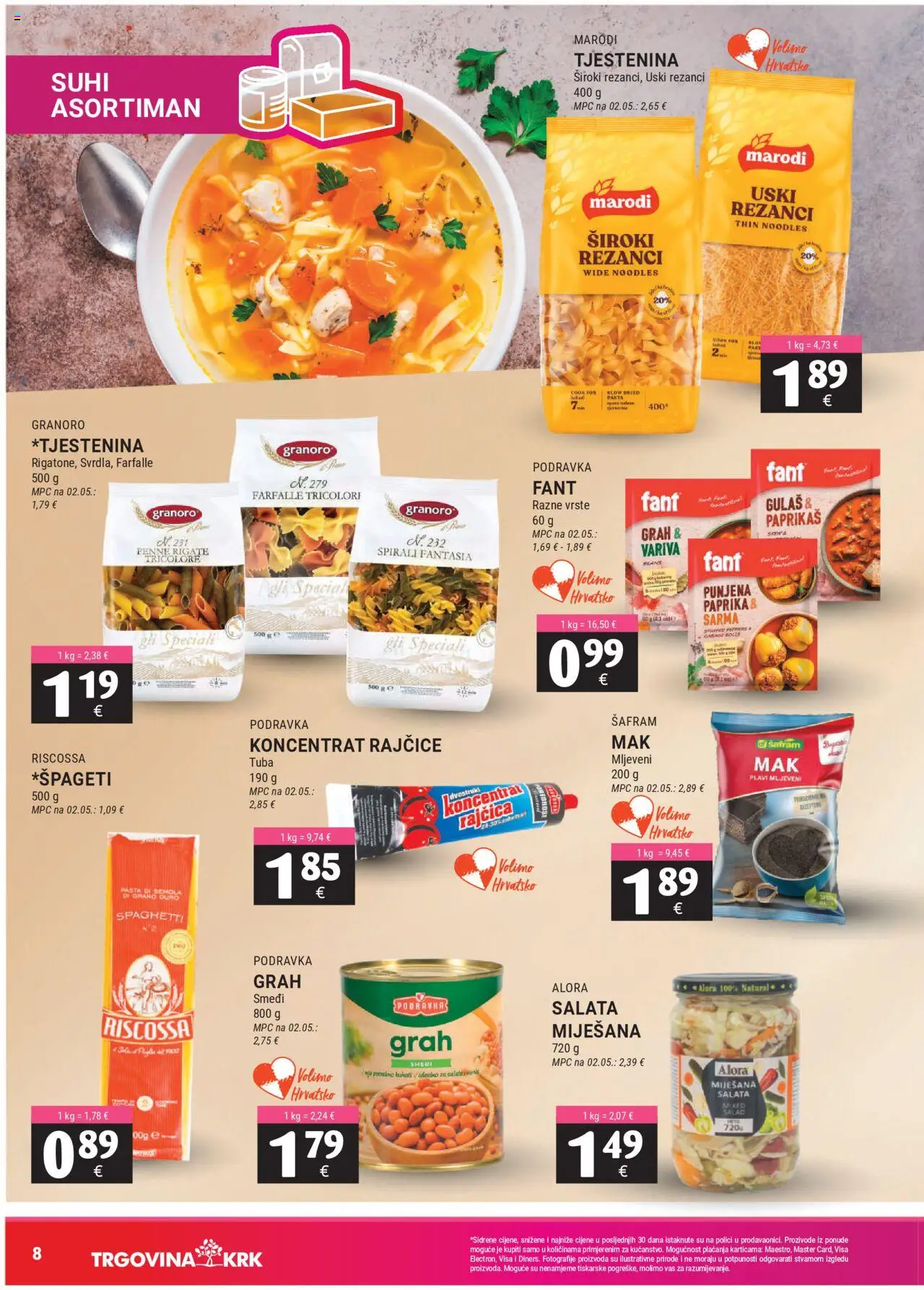 Trgovina Krk katalog | vrijedi od 01.09.2025 | Stranica: 8 | Proizvodi: Grah, Podravka, Rajčice, Rezanci