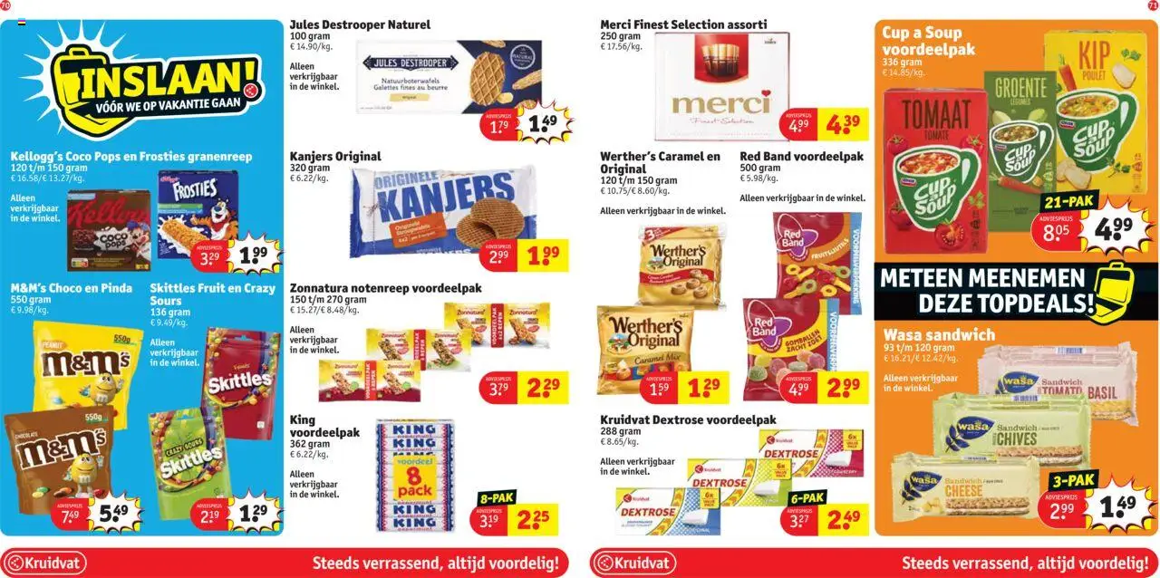  | Pagina: 42 | Producten: Sandwich, Skittles, Fruit, Repen