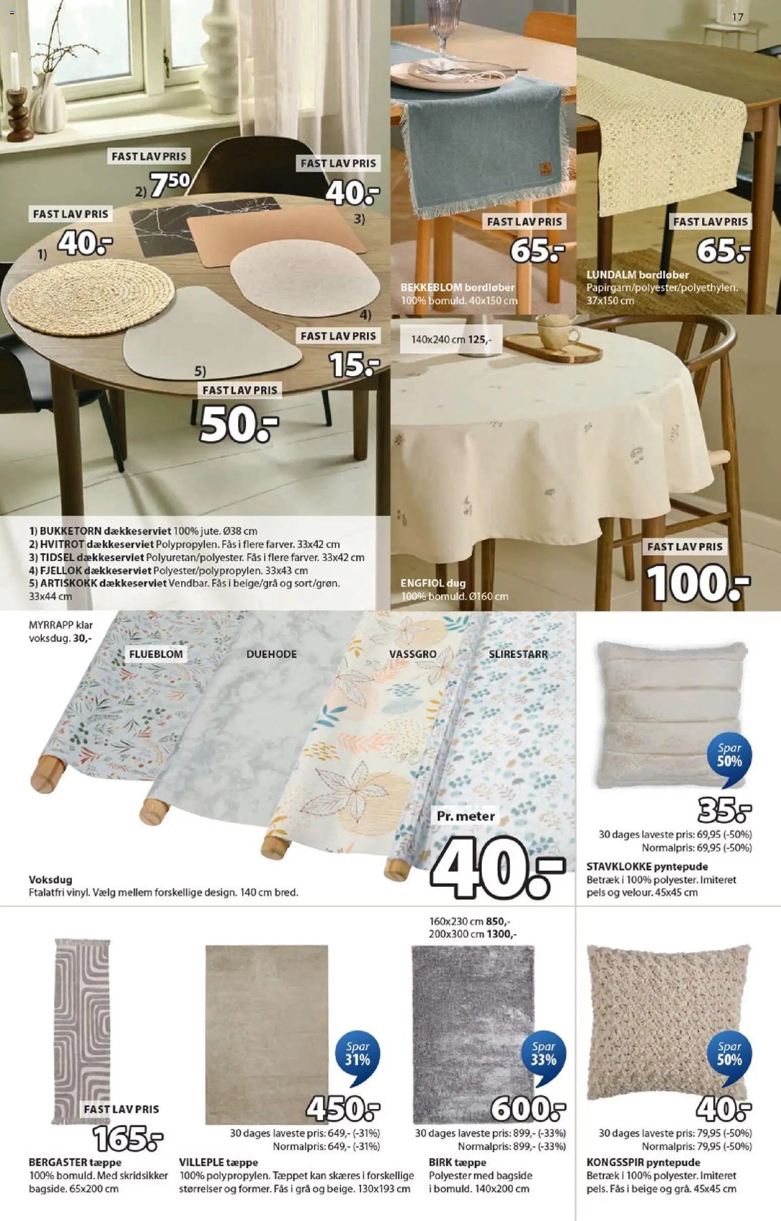 JYSK tilbudsavis – gyldig fra 16.01.2026 | Side: 17 | Produkter: Tæppe