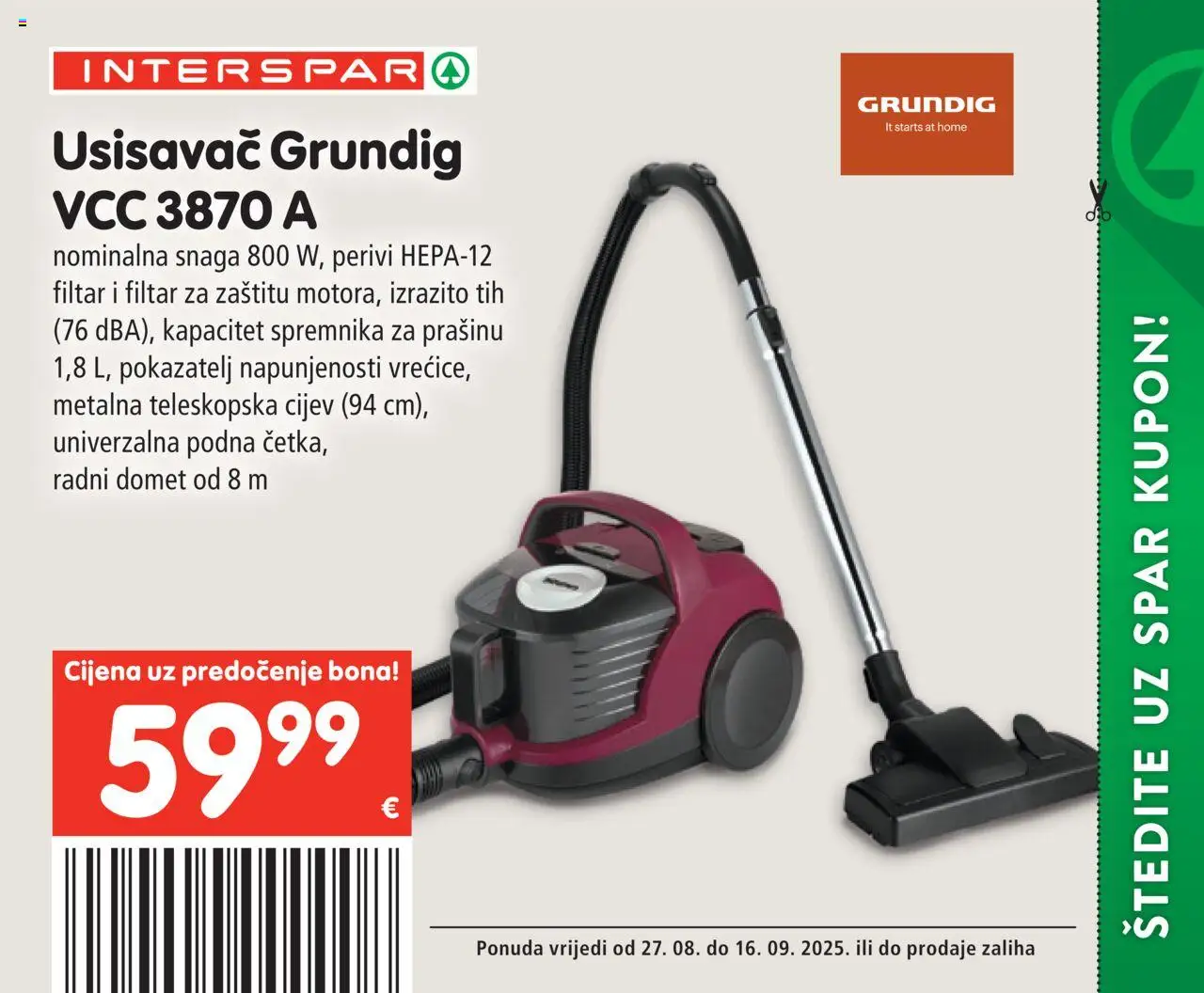 Interspar katalog | vrijedi od 27.08.2025 | Stranica: 10 | Proizvodi: Usisavač