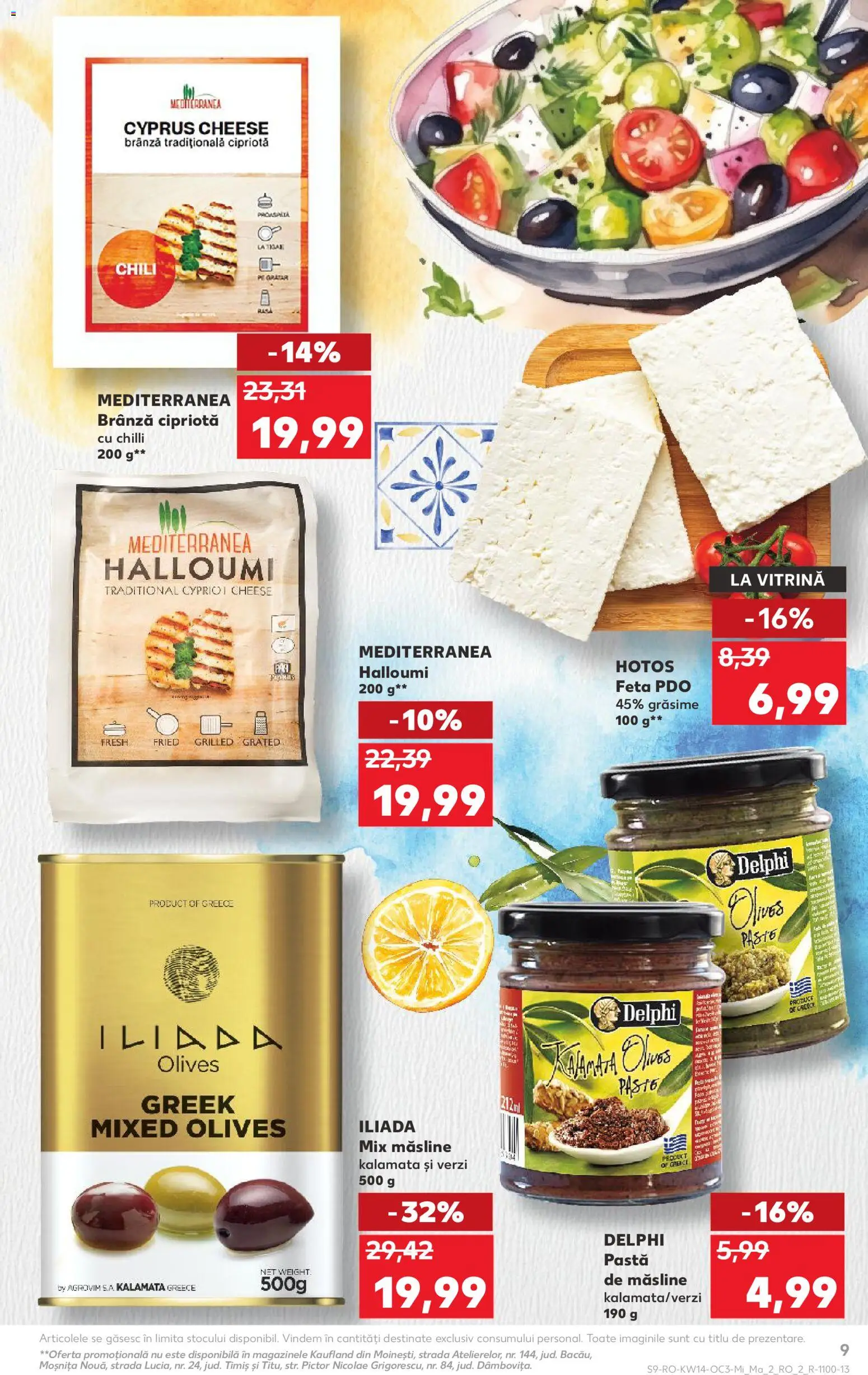 Noul catalog Kaufland – valabil de la 01.04.2026 | Pagină: 9 | Produse: Chilli, Vitrină, Măsline, Paste