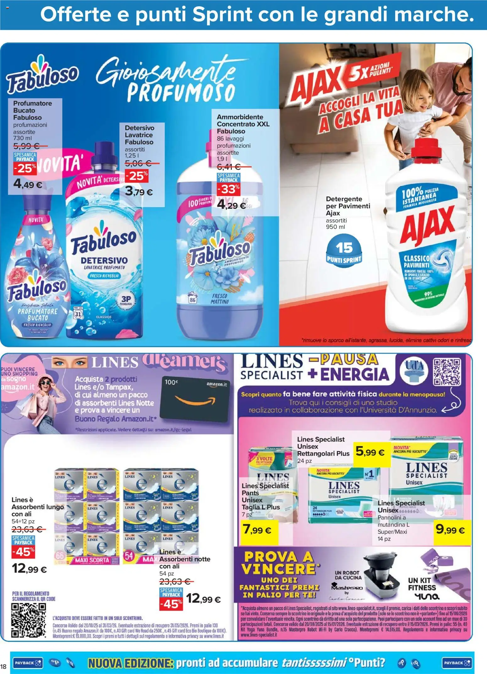 Volantino Carrefour del 02.01.2026 | Pagina: 18 | Prodotti: Pannolini, Ammorbidente, Detergente, Tè