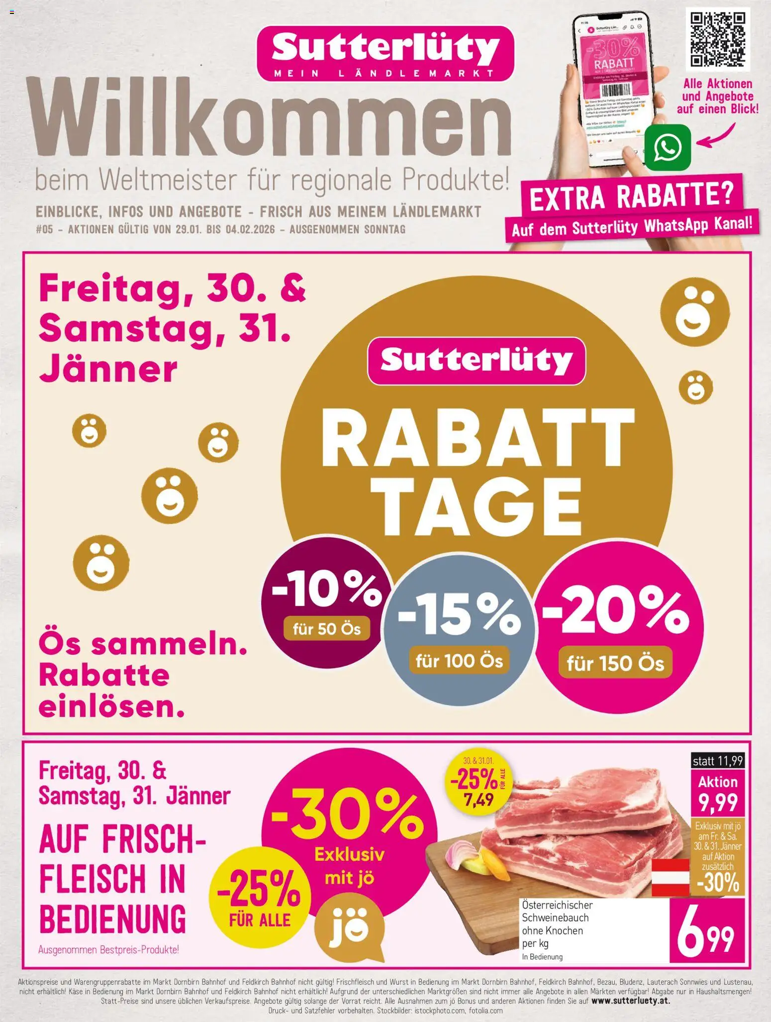 Sutterlüty Flugblatt gültig ab 29.01.2026 | Seite: 1 | Produkte: Wurst, Käse