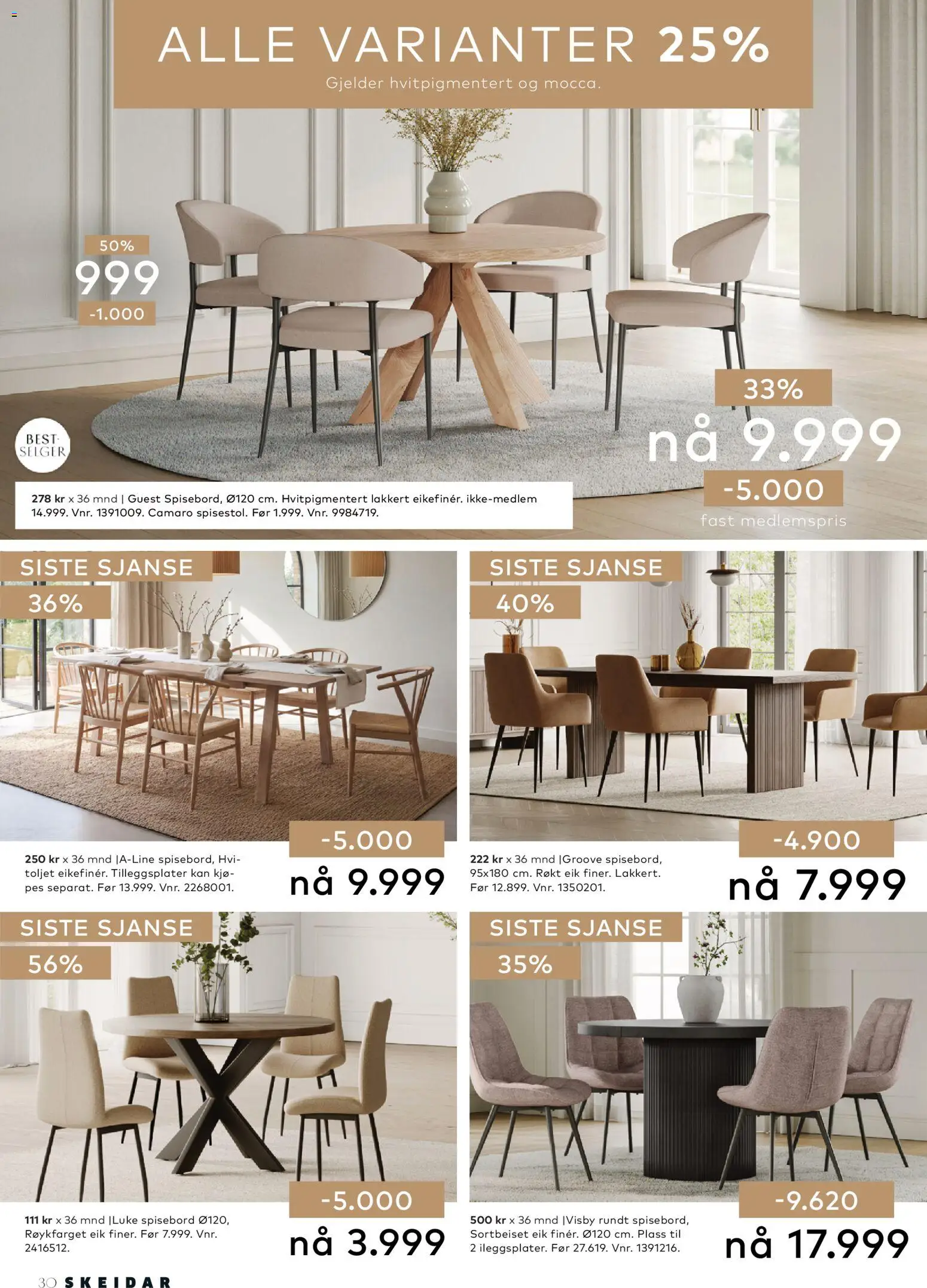 {H1} | Side: 30 | Produkter: Spisebord