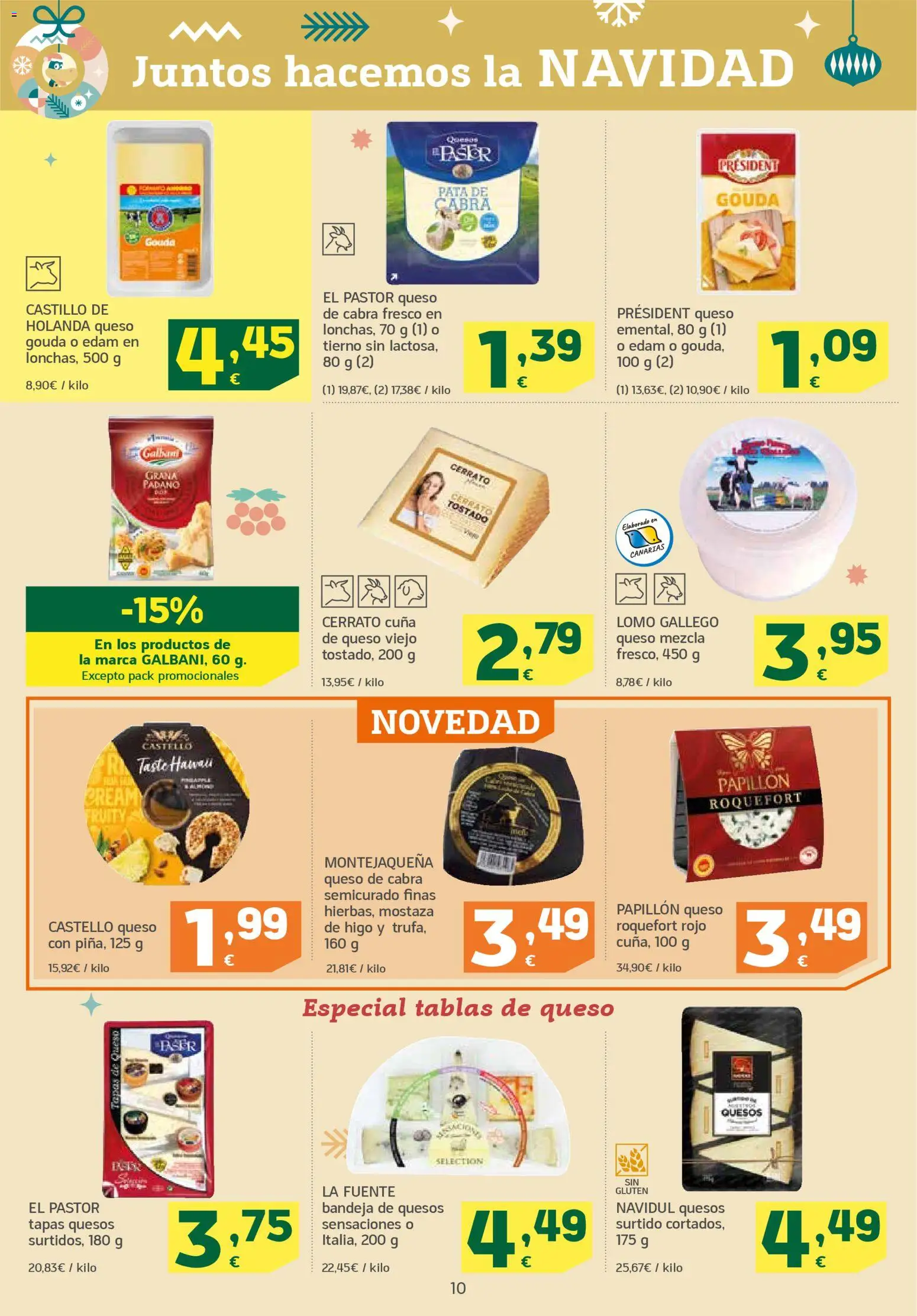 HiperDino folleto │ válido desde el 04.12.2025 | Página: 10 | Productos: Queso, Bandeja, Cuna