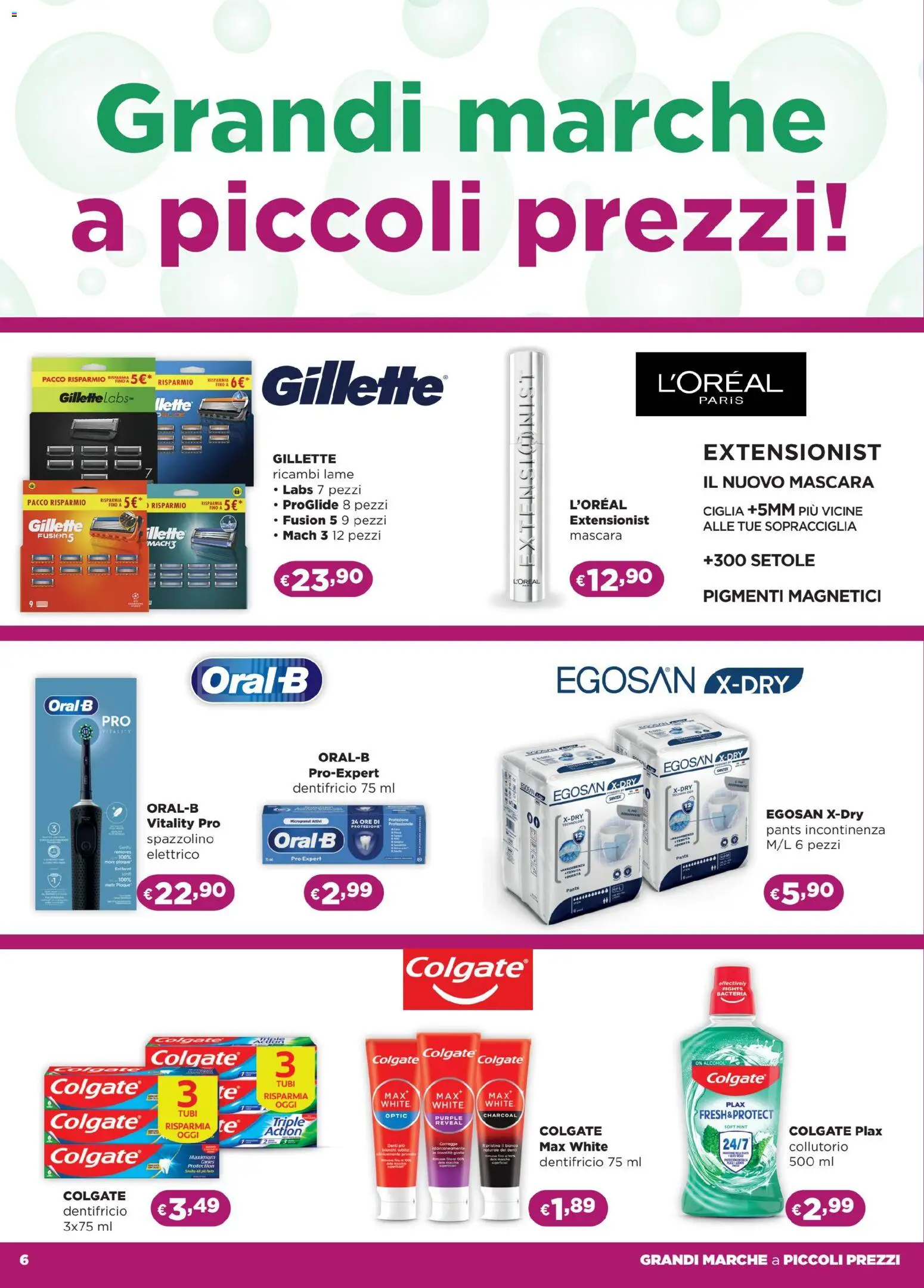 Volantino La Saponeria del 05.02.2026 | Pagina: 6 | Prodotti: Mascara, Dentifricio, Spazzolino, Collutorio