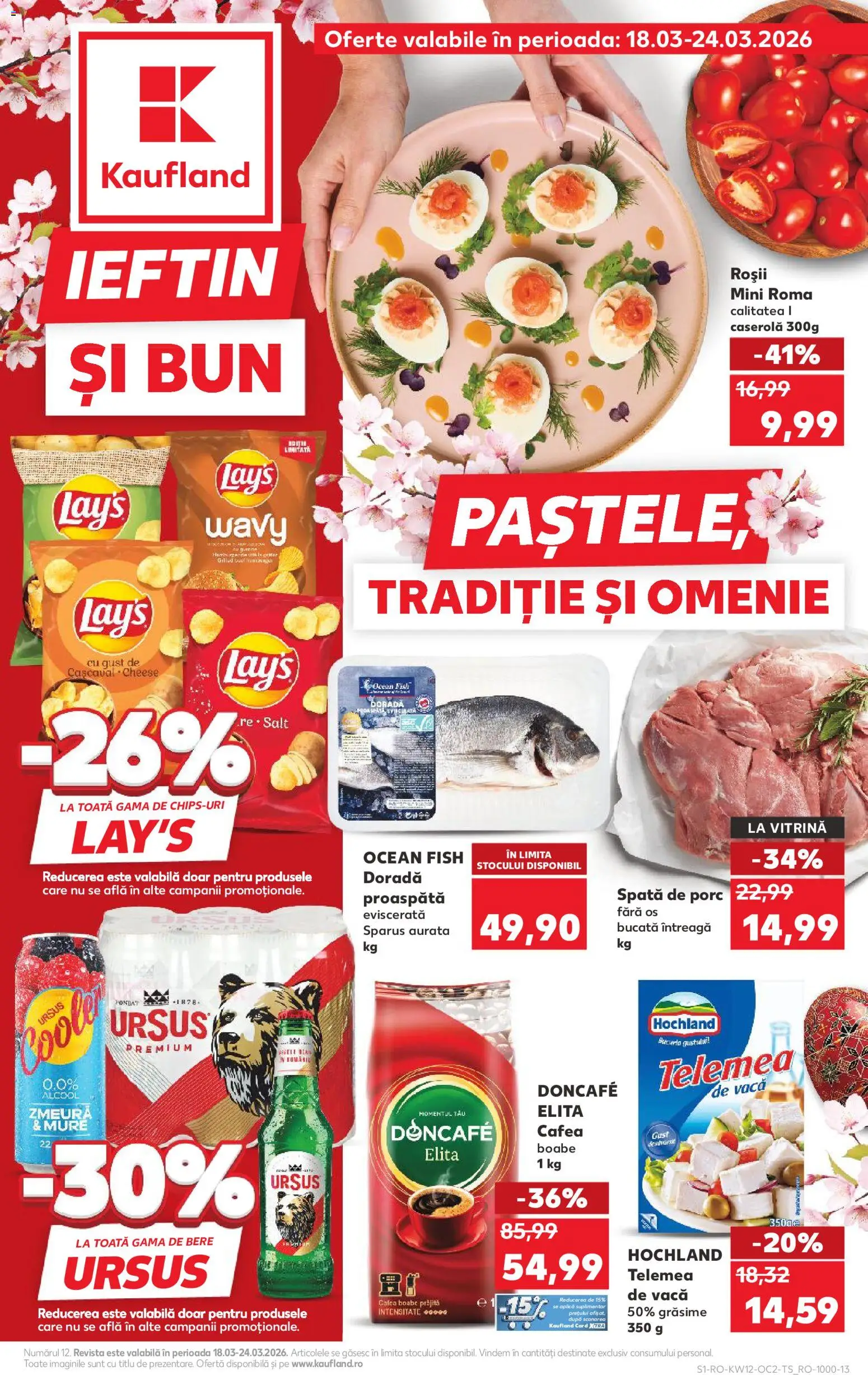 Noul catalog Kaufland – valabil de la 18.03.2026 | Pagină: 1 | Produse: Vitrină, Cafea, Bere, Roșii