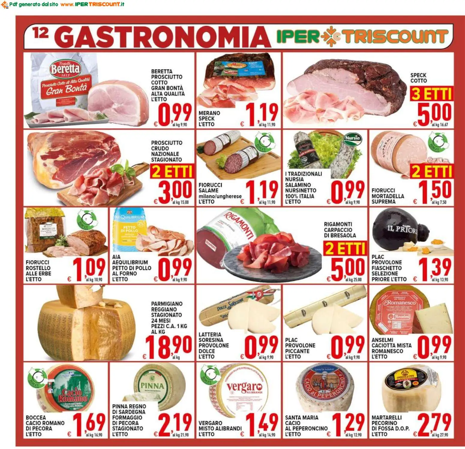 Volantino Ipertriscount del 29.04.2026 | Pagina: 12 | Prodotti: Petto di Pollo, Prosciutto Cotto, Peperoncino, Pecorino