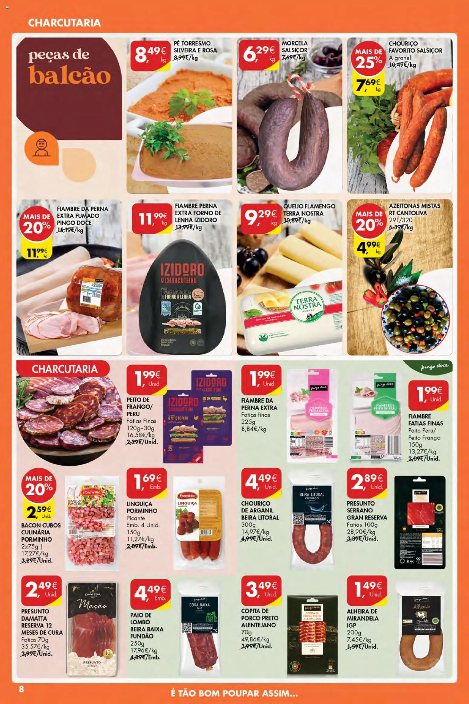 Pingo Doce Poupe Esta Semana Açores │ válido de 23.10.2025 | Página: 8 | Produtos: Forno, Peito de peru, Frango, Presunto