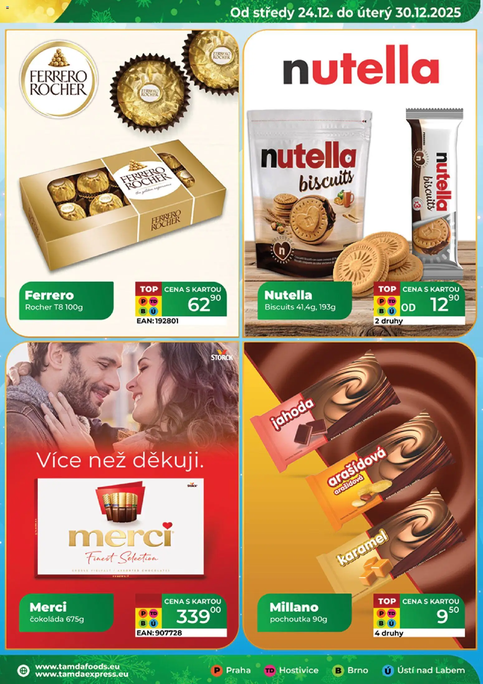 Tamda Foods leták od 24.12.2025 | Strana: 25 | Produkty: Ferrero Rocher, Čokoláda, Merci, Nutella