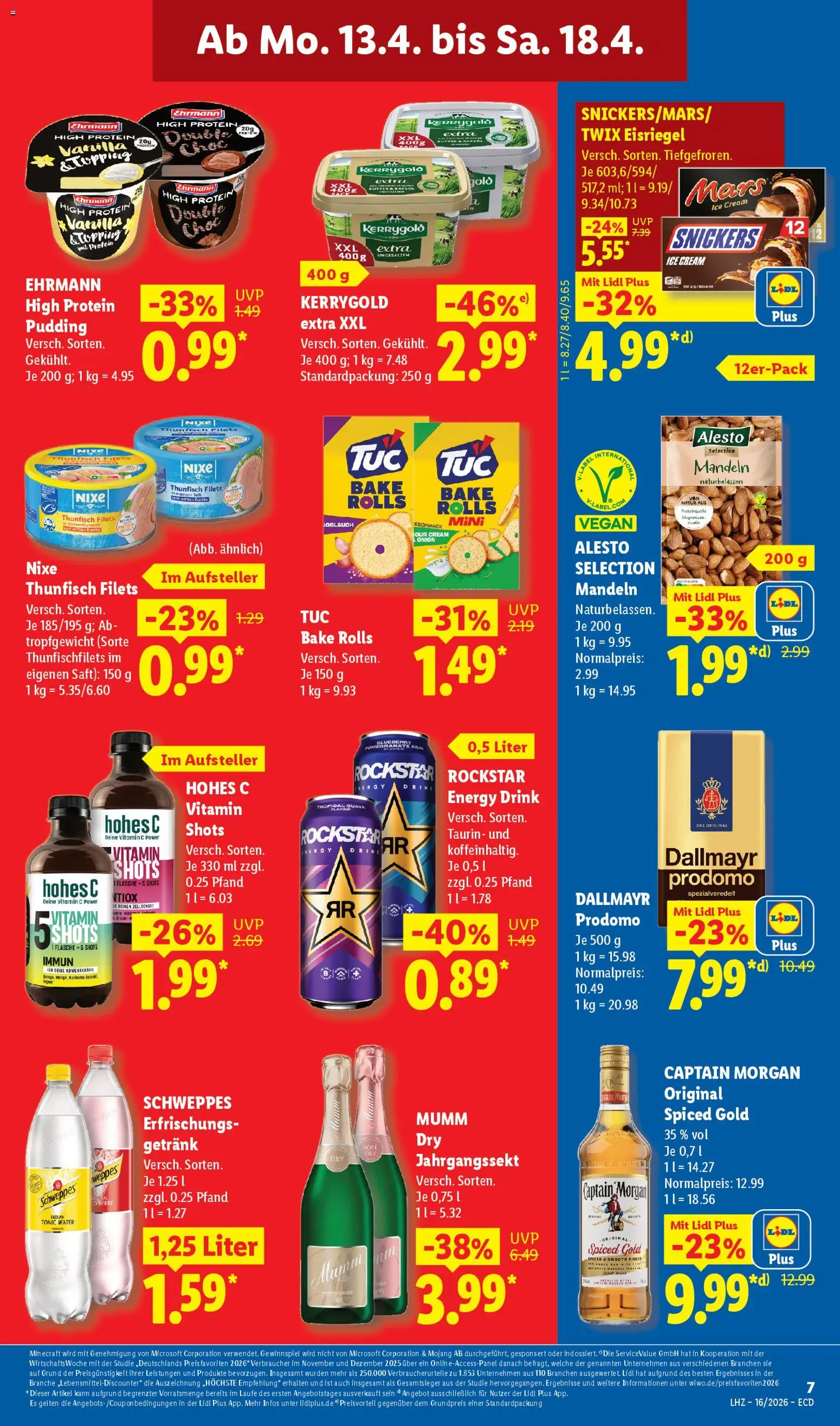 Lidl Prospekt – gültig ab 13.04.2026 | Seite: 13 | Produkte: Energy, Rockstar, Pudding, Schweppes