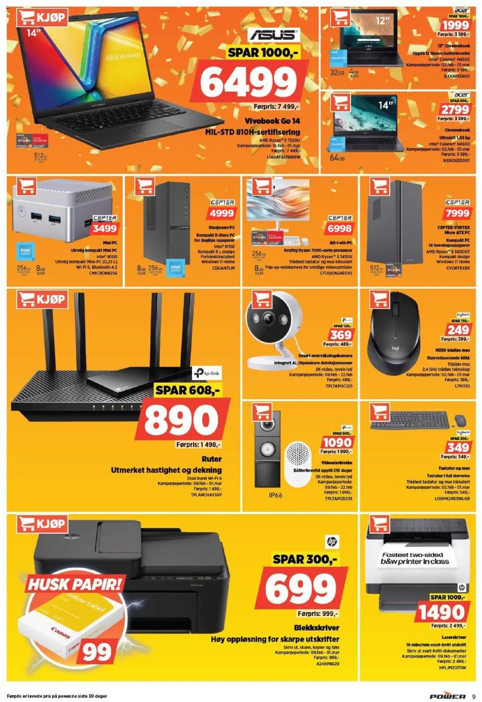 {H1} | Side: 9 | Produkter: Pc, Printer, Tastatur, Суміш дитяча