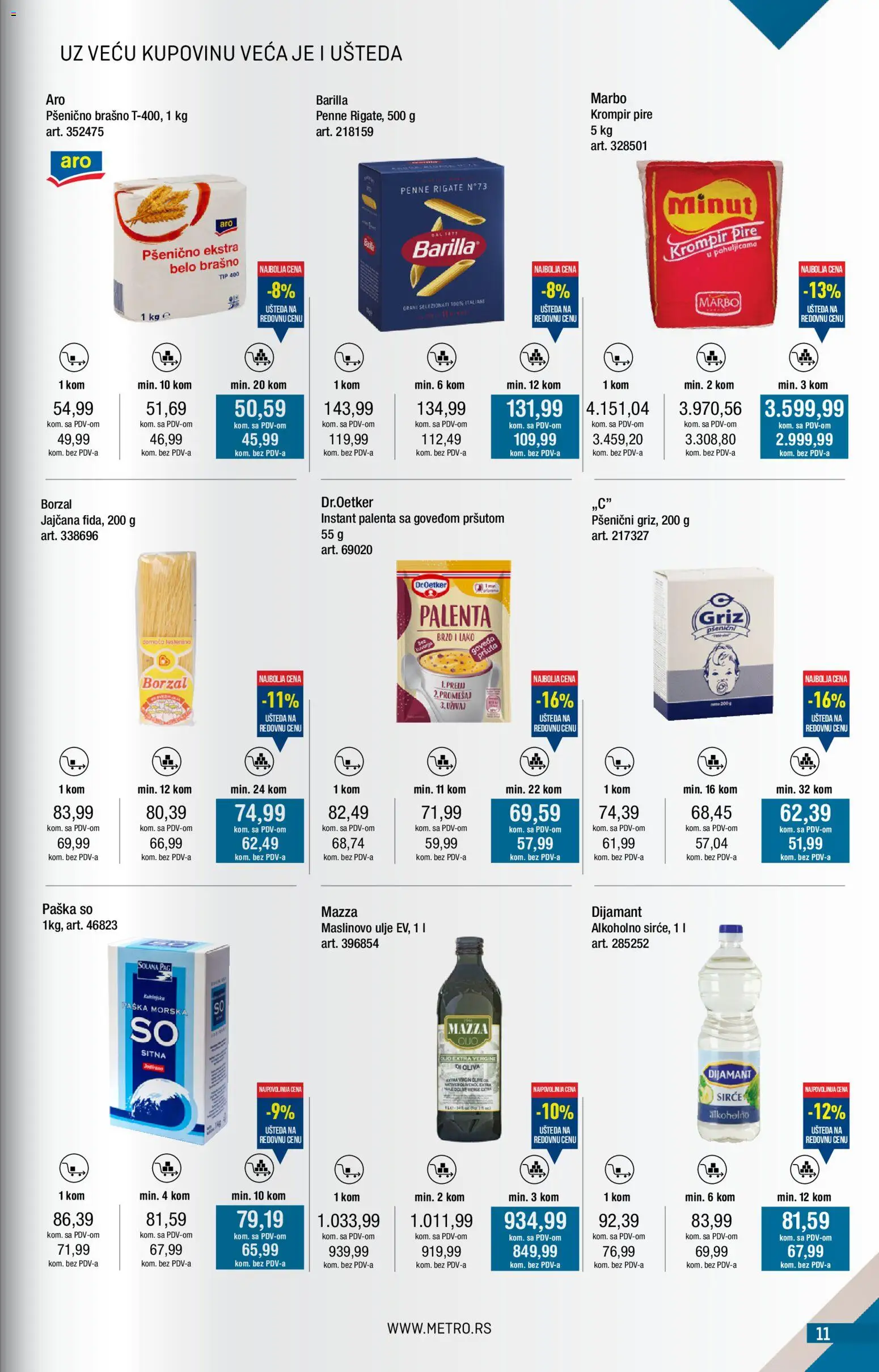 Metro katalog - važi od 01.12.2025 | Strana: 11 | Proizvode: So, Brašno, Sirće, Maslinovo ulje