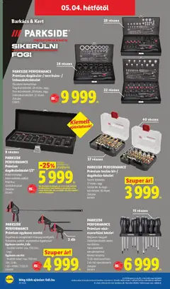 PARKSIDE PERFORMANCE Prémium dugókulcskészlet 1/2", Kiváló minőségű króm-molibdén acélból. Praktikus tárolódobozban - amely érvényes a következő dátumtól: 30.04.2026 | Oldal: 46