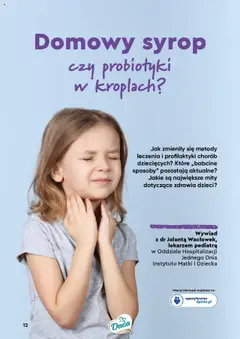 Pogląd oferty "Domowy syrop czy probiotyki w kroplach?, Artykuł o domowych sposobach leczenia i profilaktyki chorób dziecięcych oraz mitach dotyczących zdrowia dzieci." - ważna od 28.07.2025 | Strona: 12 | Produkty: Syrop
