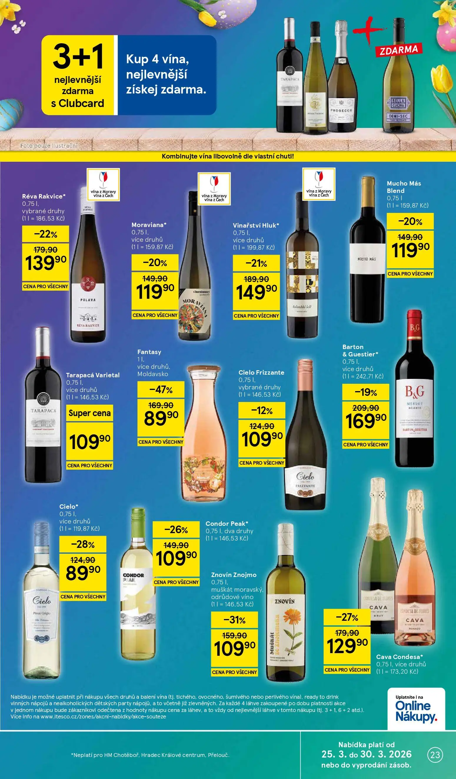Tesco leták - Hypermarket od 25.03.2026 | Strana: 23 | Produkty: Prosecco, Víno, Merlot, Lahve