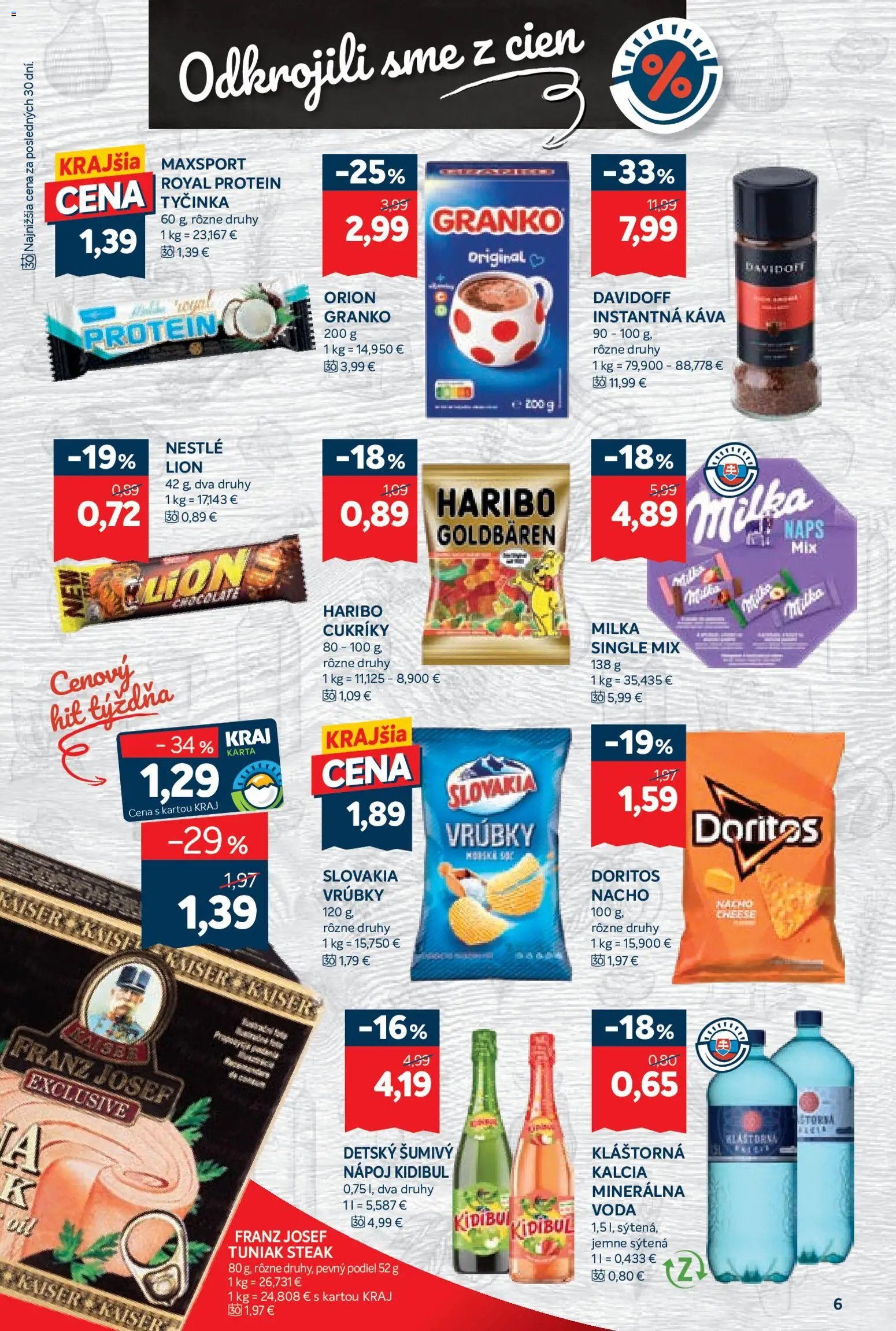 Nové Kraj akcie – leták je platný od 18.12.2025 | Strana: 12 | Produkty: Milka, Voda, Steak, Granko