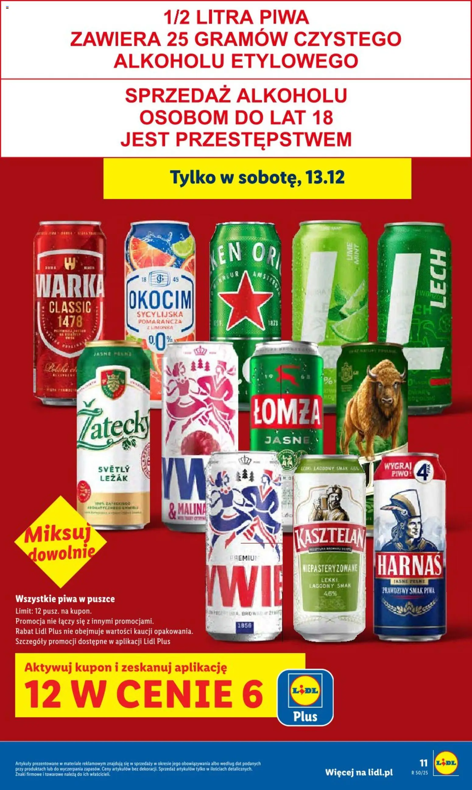 Lidl Gazetka od 11.12.2025 | Strona: 11 | Produkty: Limonka, Penne, Leżak, Piwo