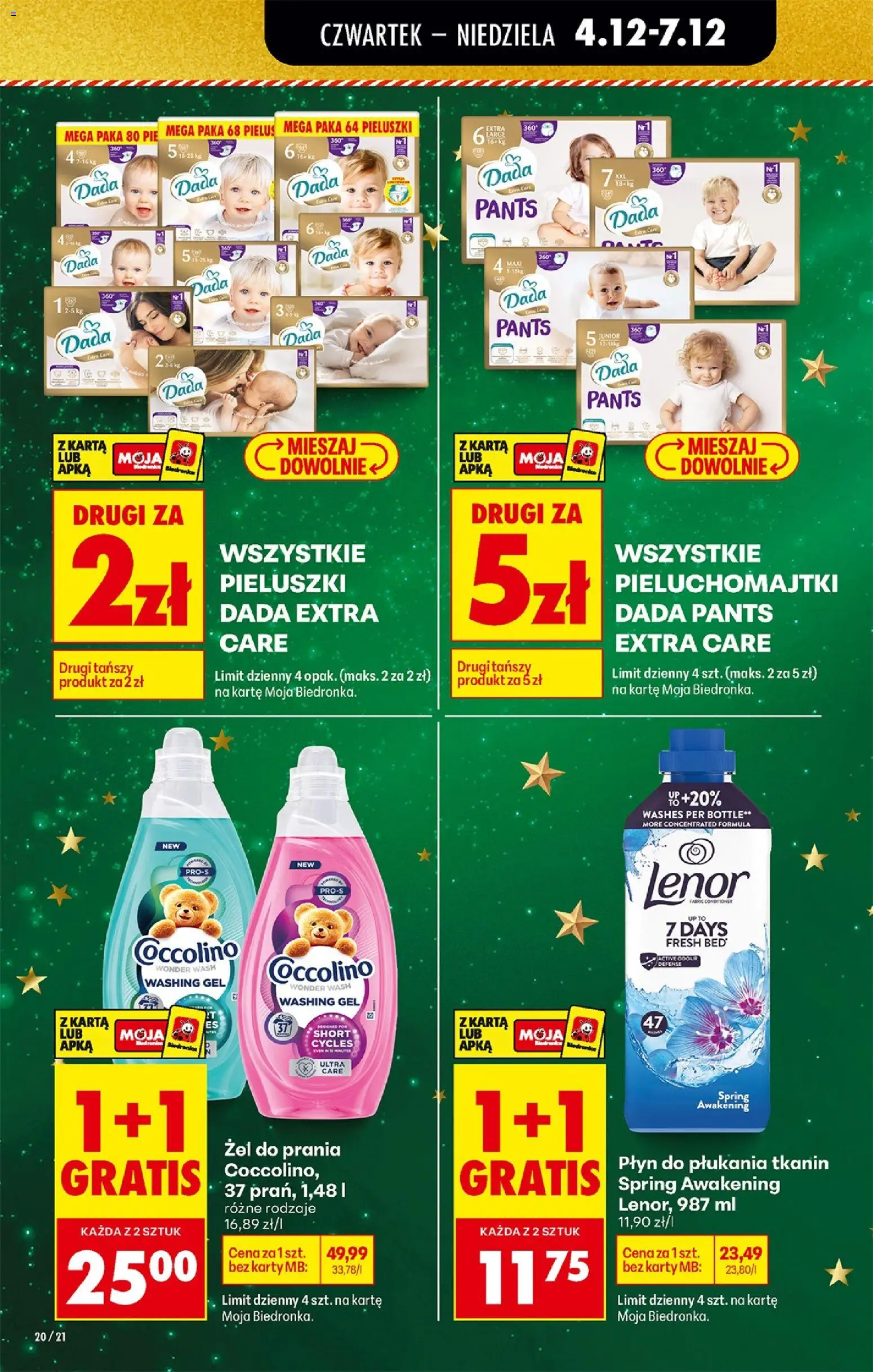Biedronka gazetka - Oferta w tym tygodniu od 04.12.2025 | Strona: 22 | Produkty: Karta, Coccolino, Pieluchomajtki, Płyn do płukania tkanin