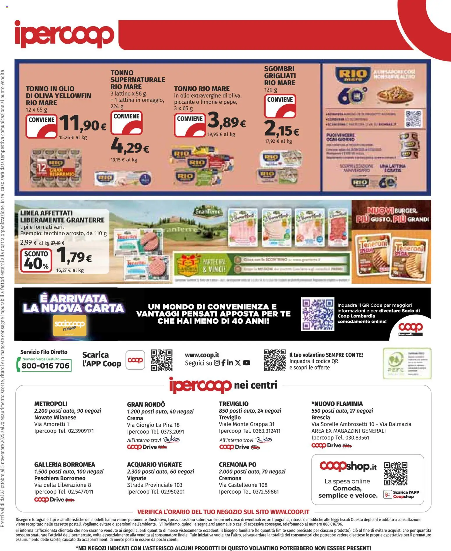 Volantino Ipercoop del 23.10.2025 | Pagina: 31 | Prodotti: Crema, Data, Tonno, Grappa