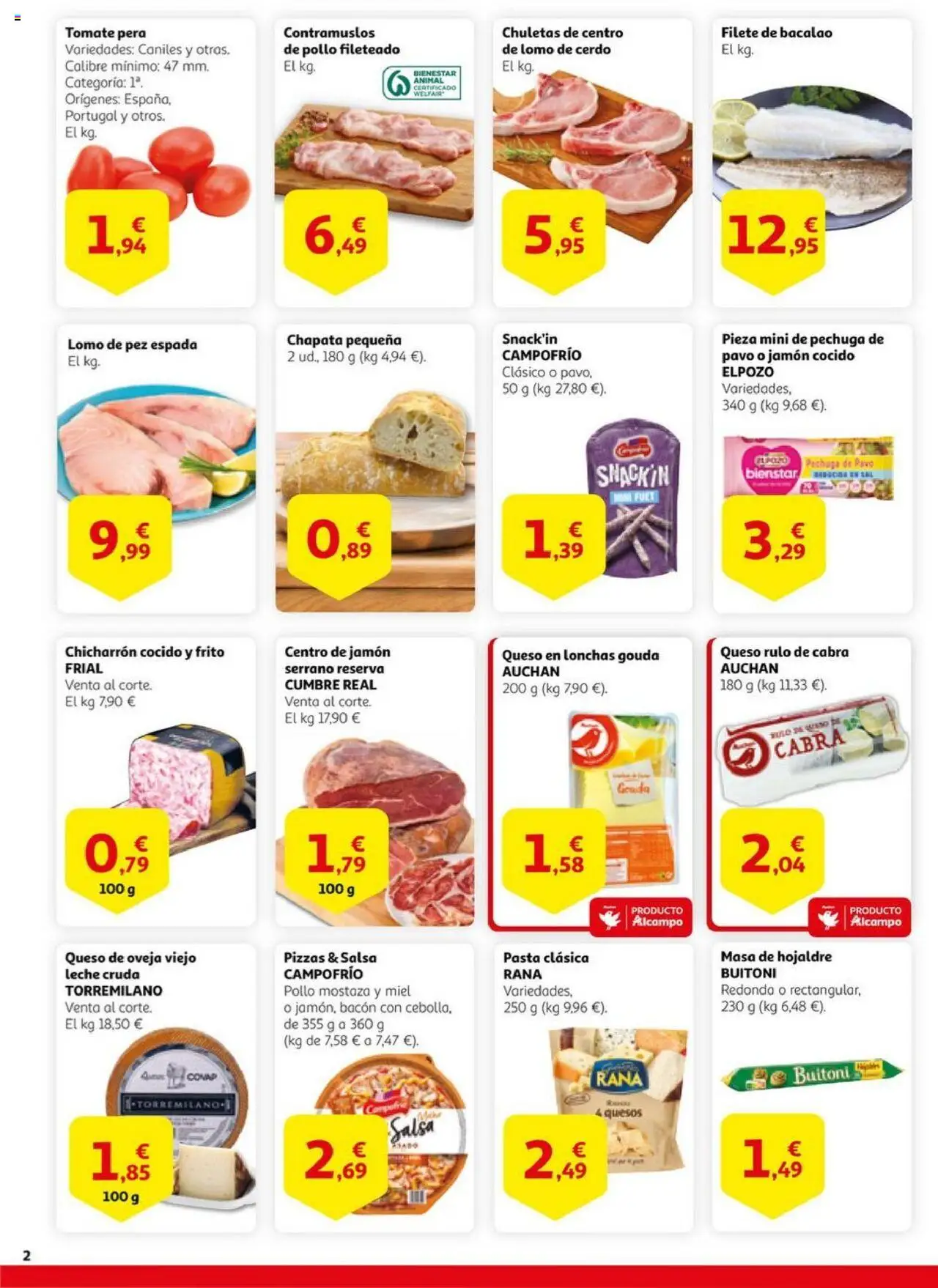 Alcampo - SM Madrid │ válido desde el 15.07.2025 | Página: 2 | Productos: Ψηφιακή κάμερα, Leche, Cerdo, Pasta